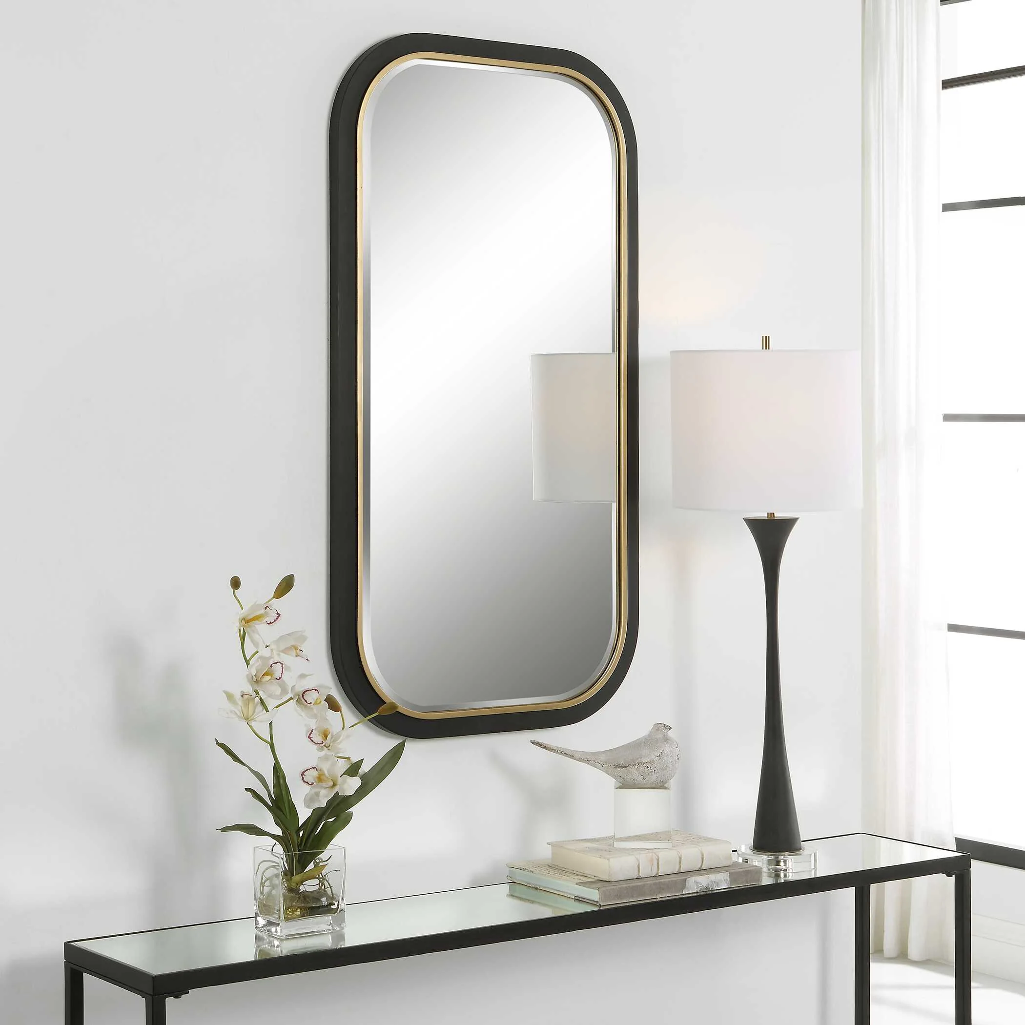 Nevaeh Curved Rectangle Mirror - Image 3
