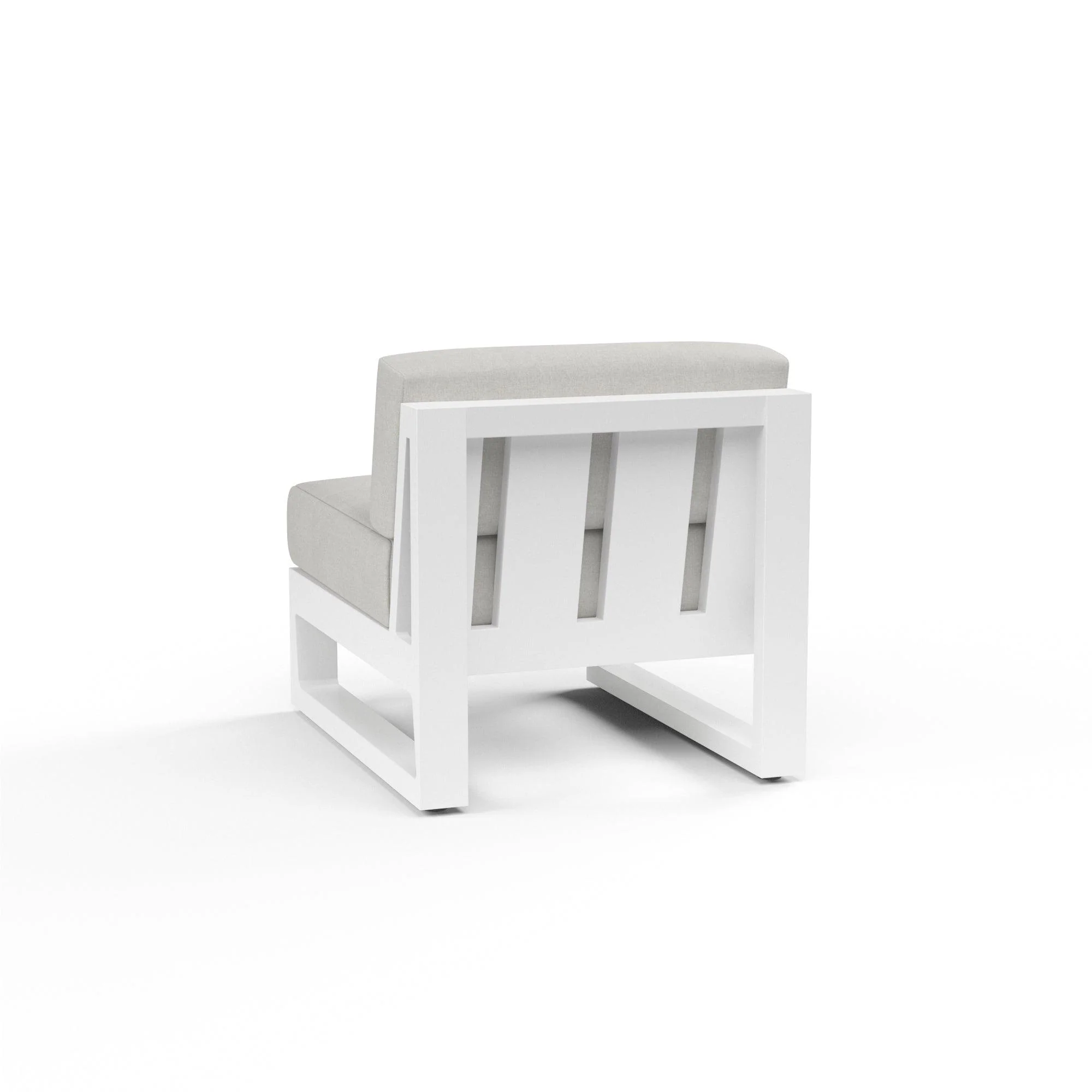 Newport Armless Club Chair in Cast Silver, No Welt - Image 3