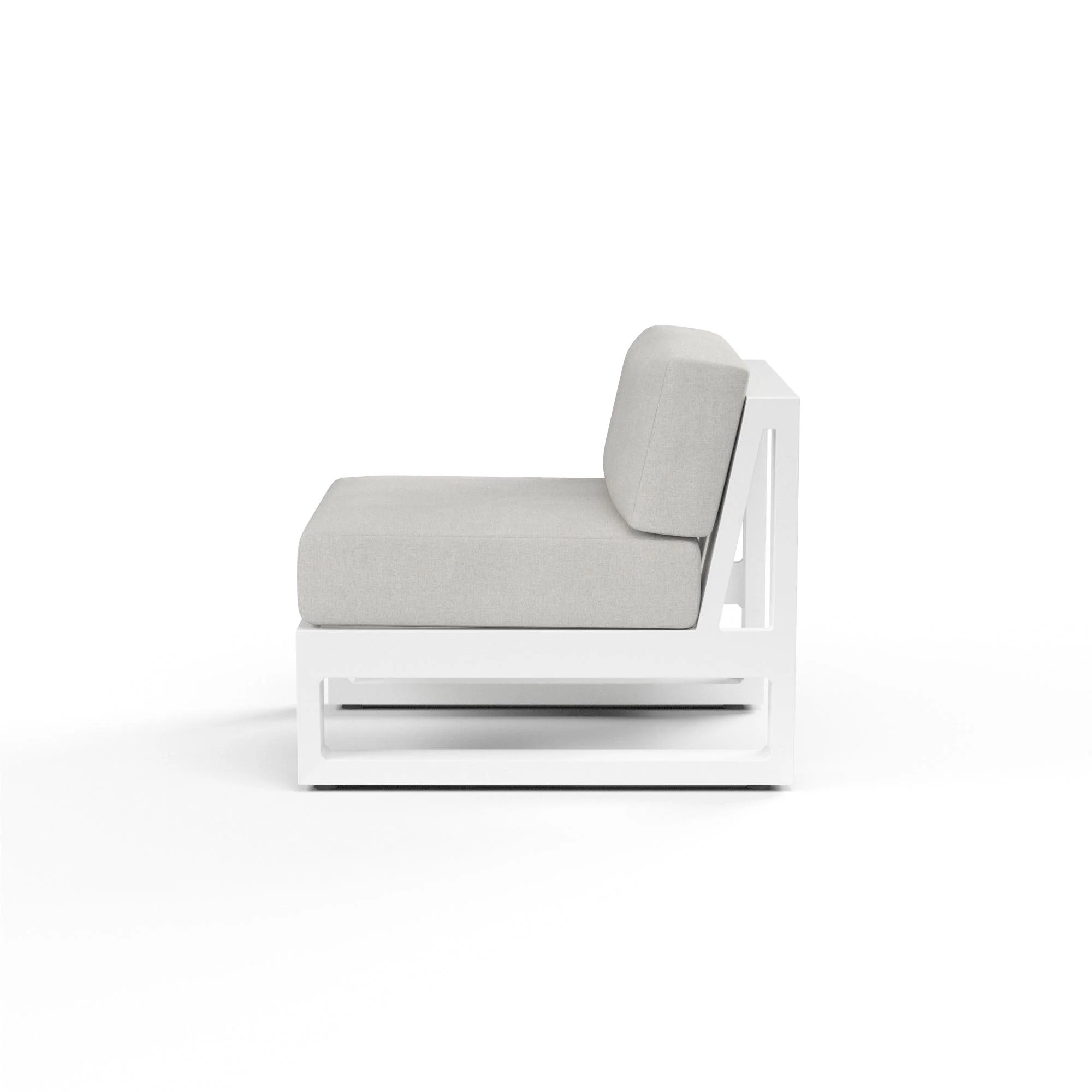 Newport Armless Club Chair in Cast Silver, No Welt - Image 4