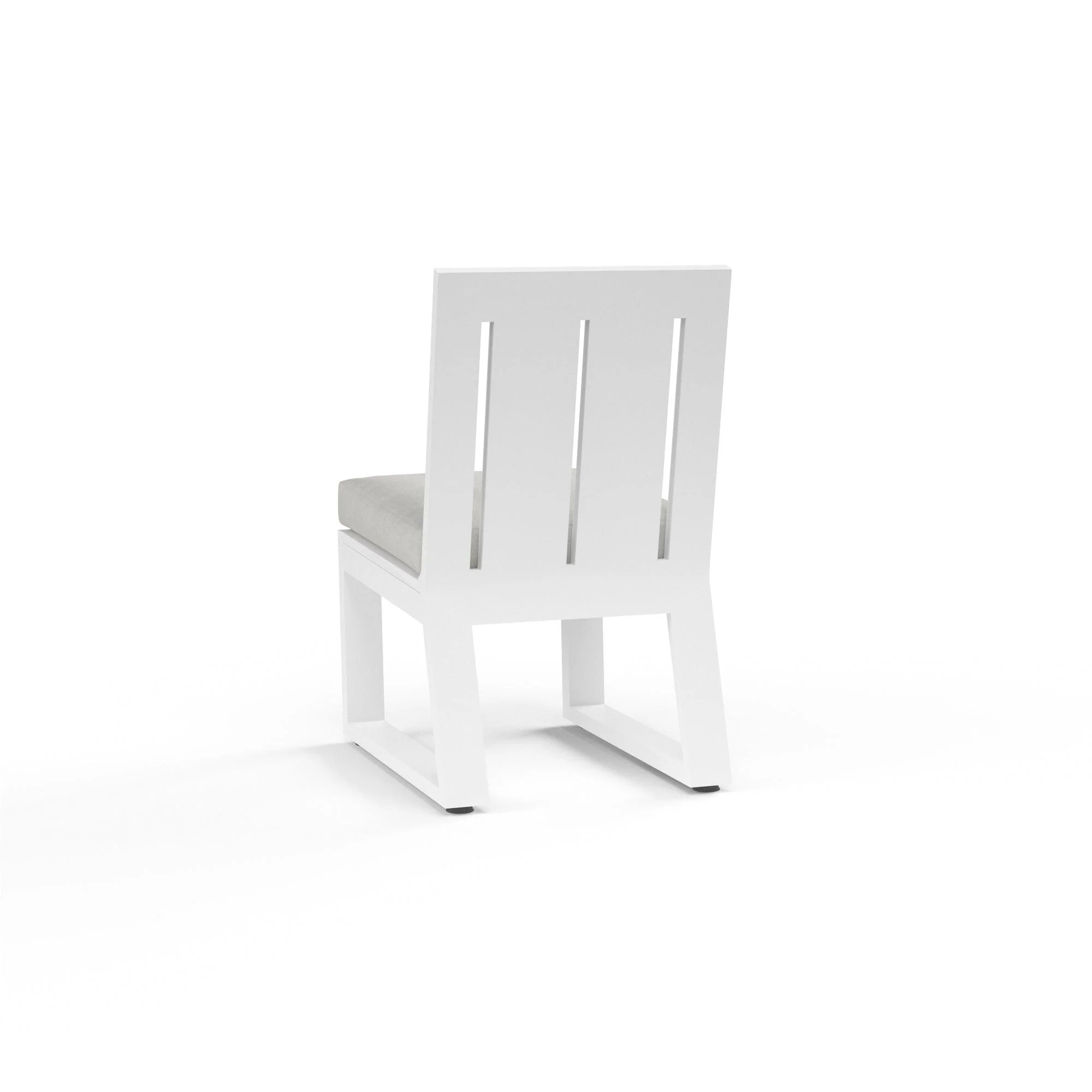 Newport Armless Dining Chair in Cast Silver, No Welt - Image 3