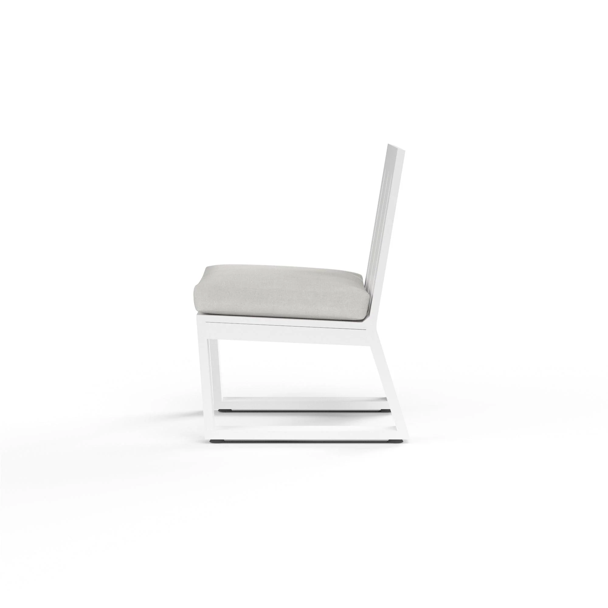 Newport Armless Dining Chair in Cast Silver, No Welt - Image 4