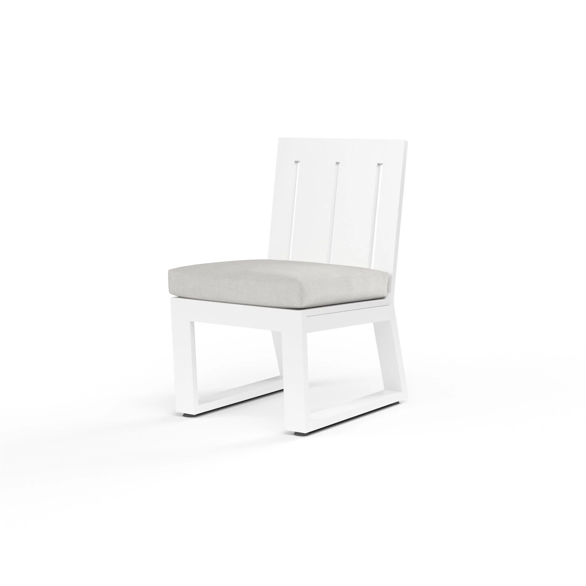 Newport Armless Dining Chair in Cast Silver, No Welt - Image 5
