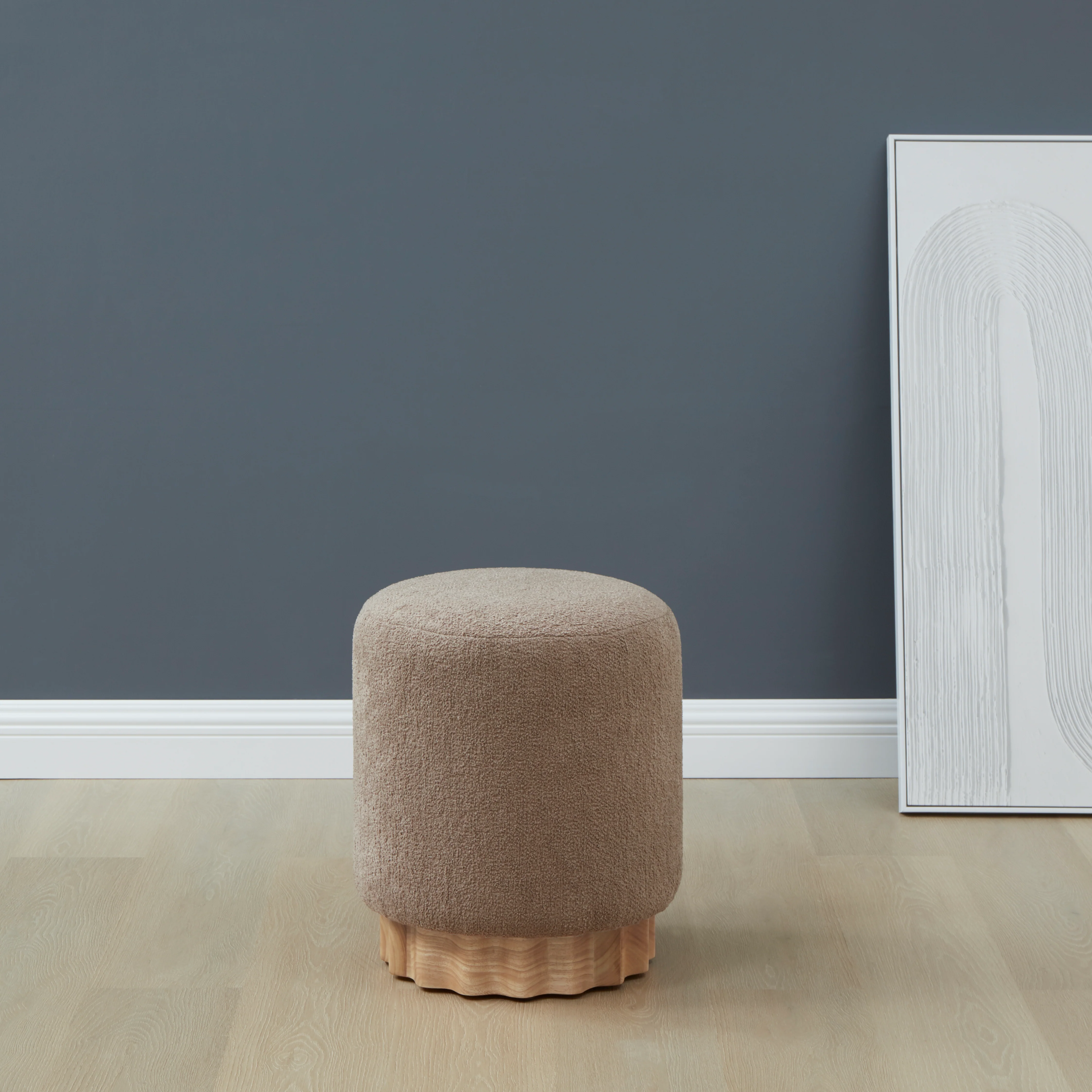 Nikolas Round Boucle Ottoman - Image 2