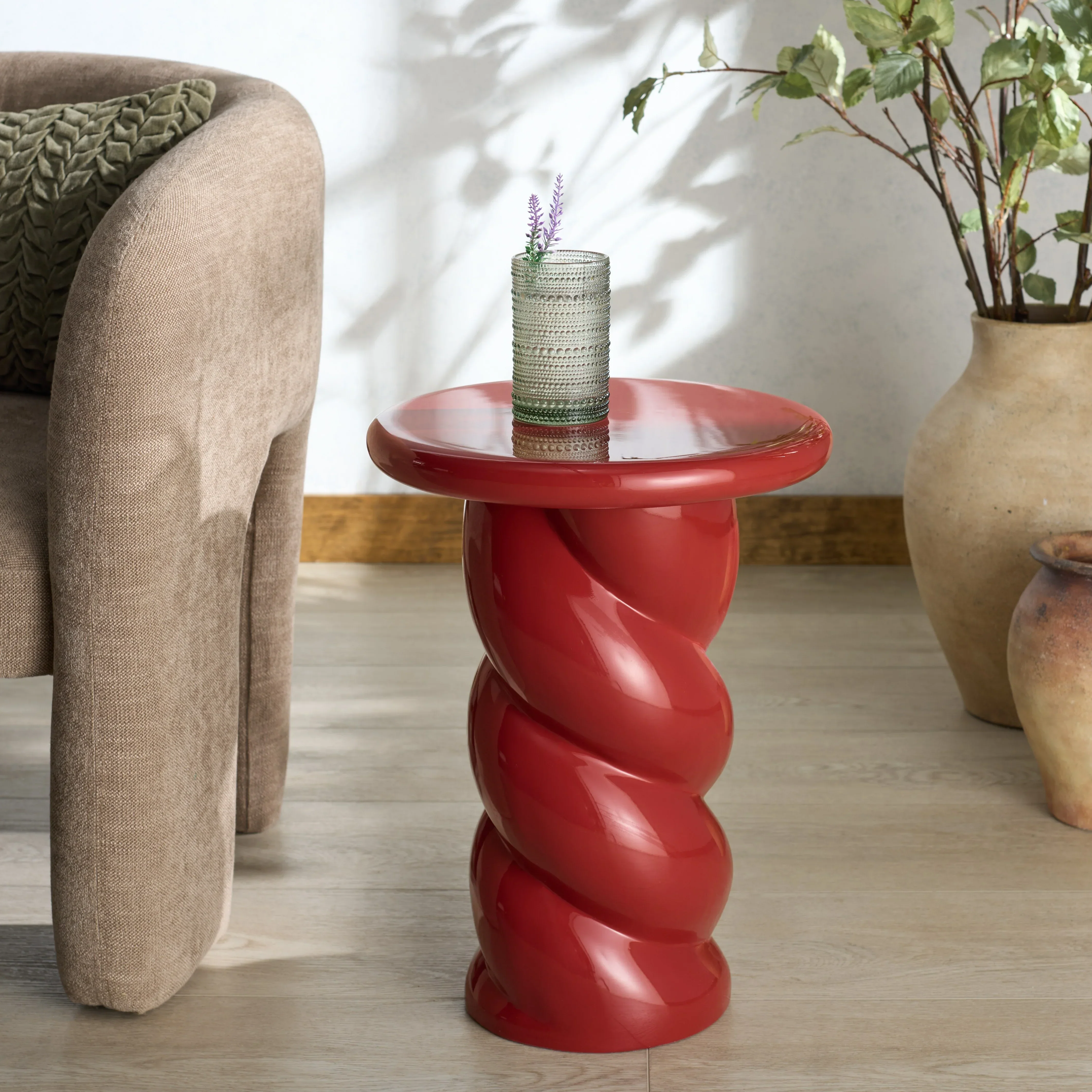 Noelly Concrete High Gloss Finish Accent Table - Image 8