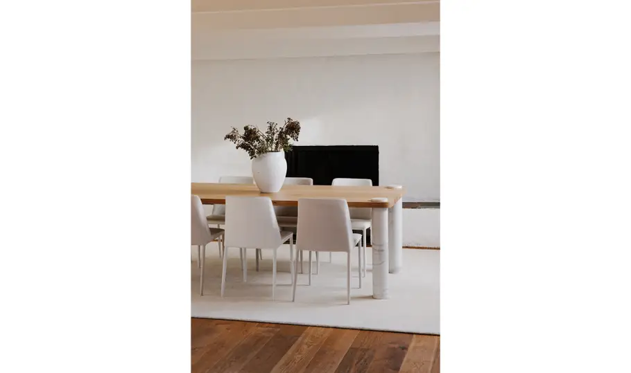 Nora Dining Chair White Vegan Leather - Set of 2 - Image 2