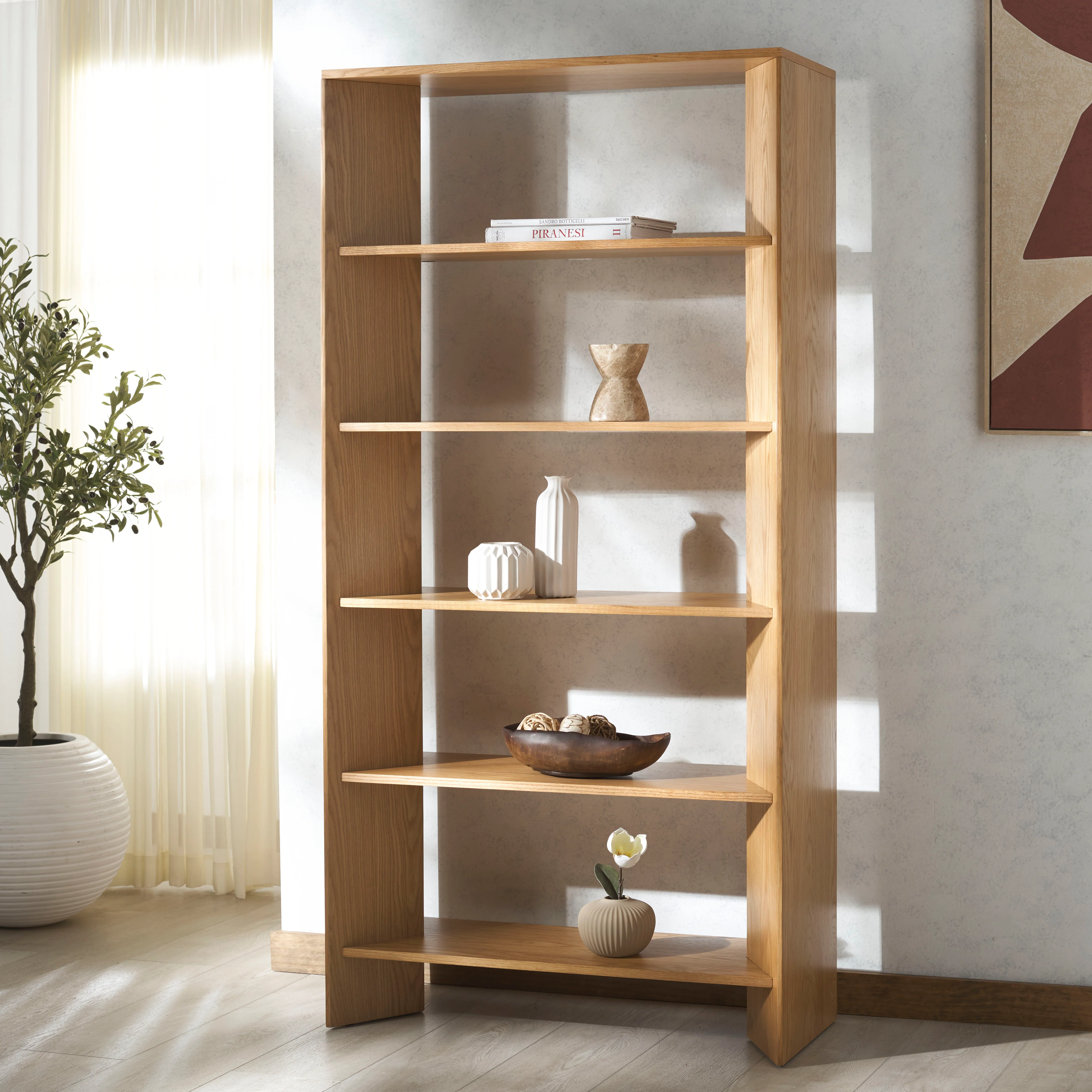 Norrington Wood 5 Shelf Bookshelf - Image 11