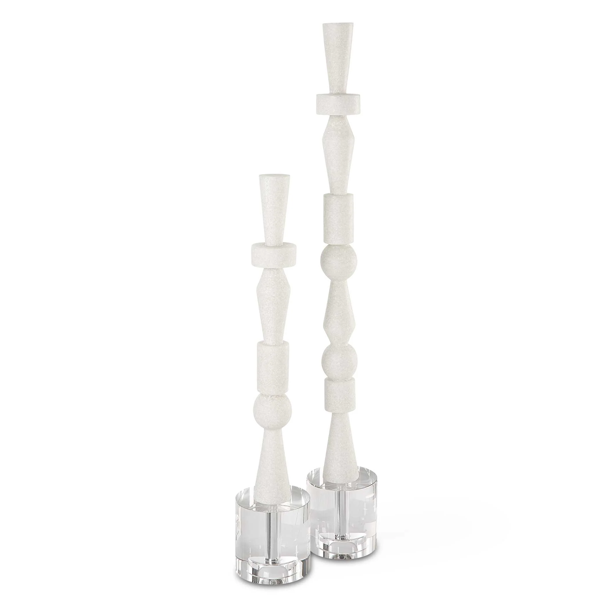 Norte White Stone Sculptures - Set of 2