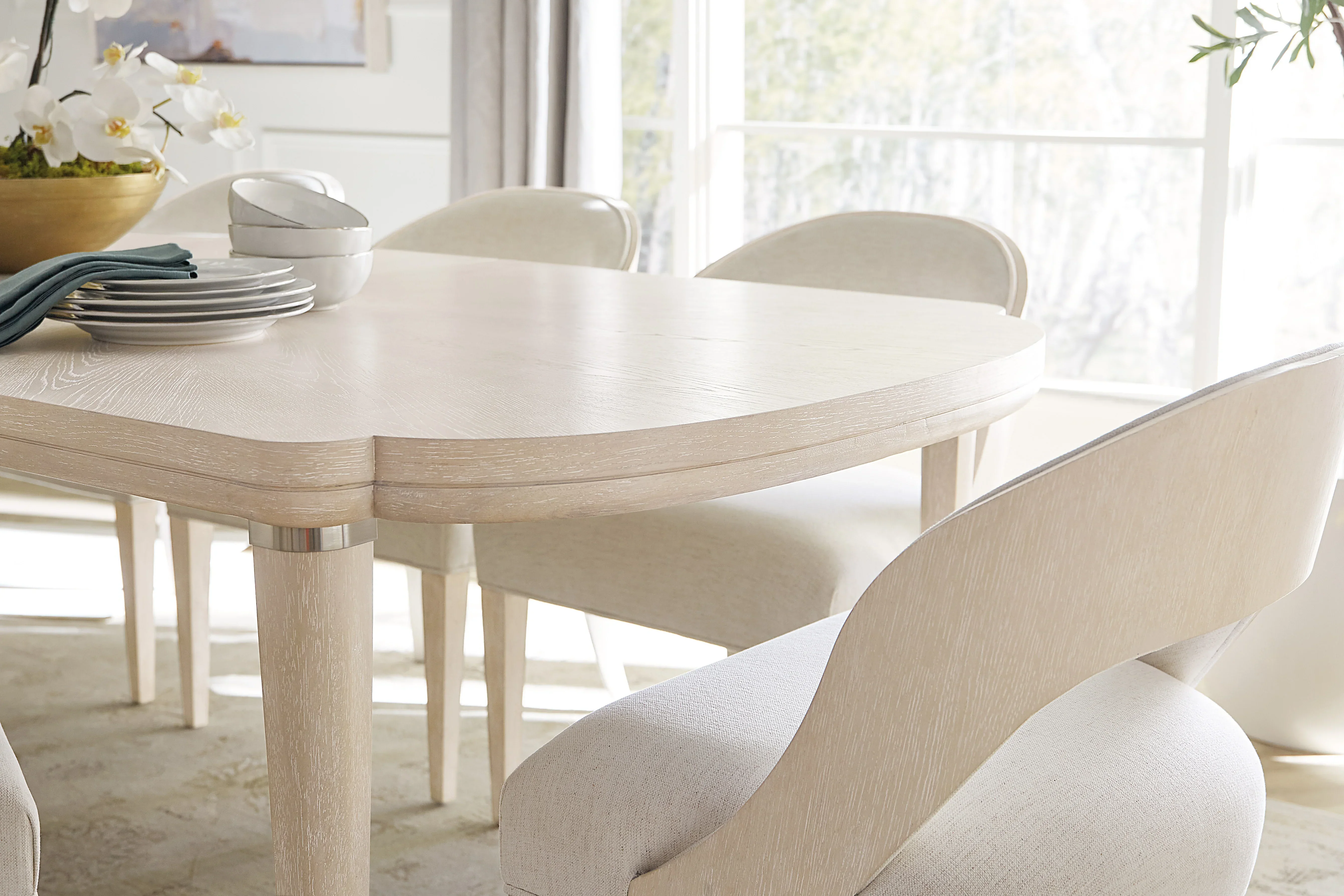 Nouveau Chic Rectangle Dining Table with 1-22in Leaf - Image 5