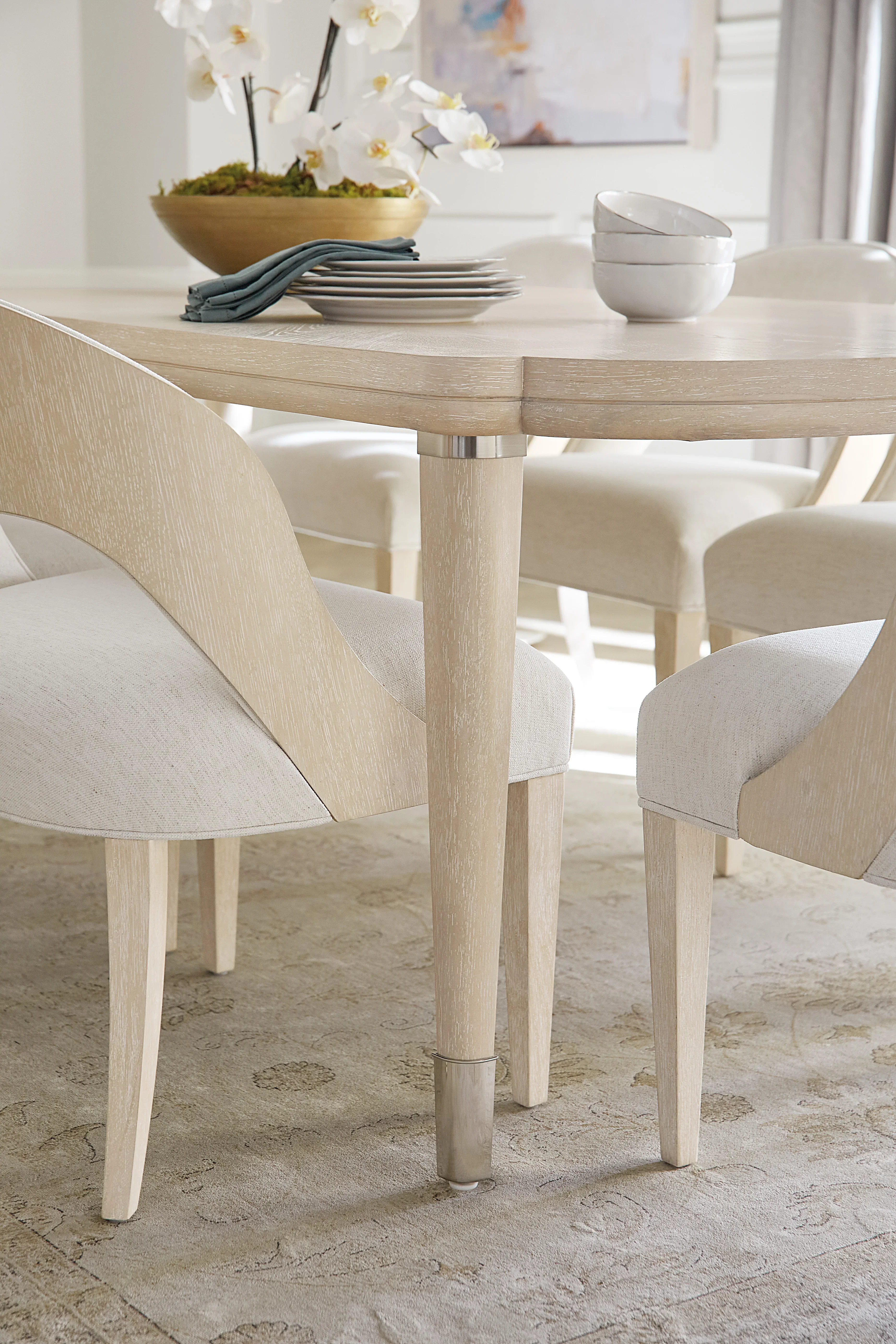 Nouveau Chic Rectangle Dining Table with 1-22in Leaf - Image 8