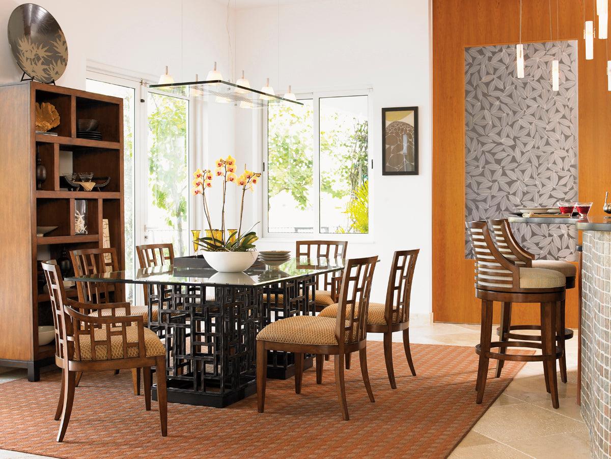 Ocean Club South Sea Dining Table With 84 X 48 Inch Glass Top - Image 2