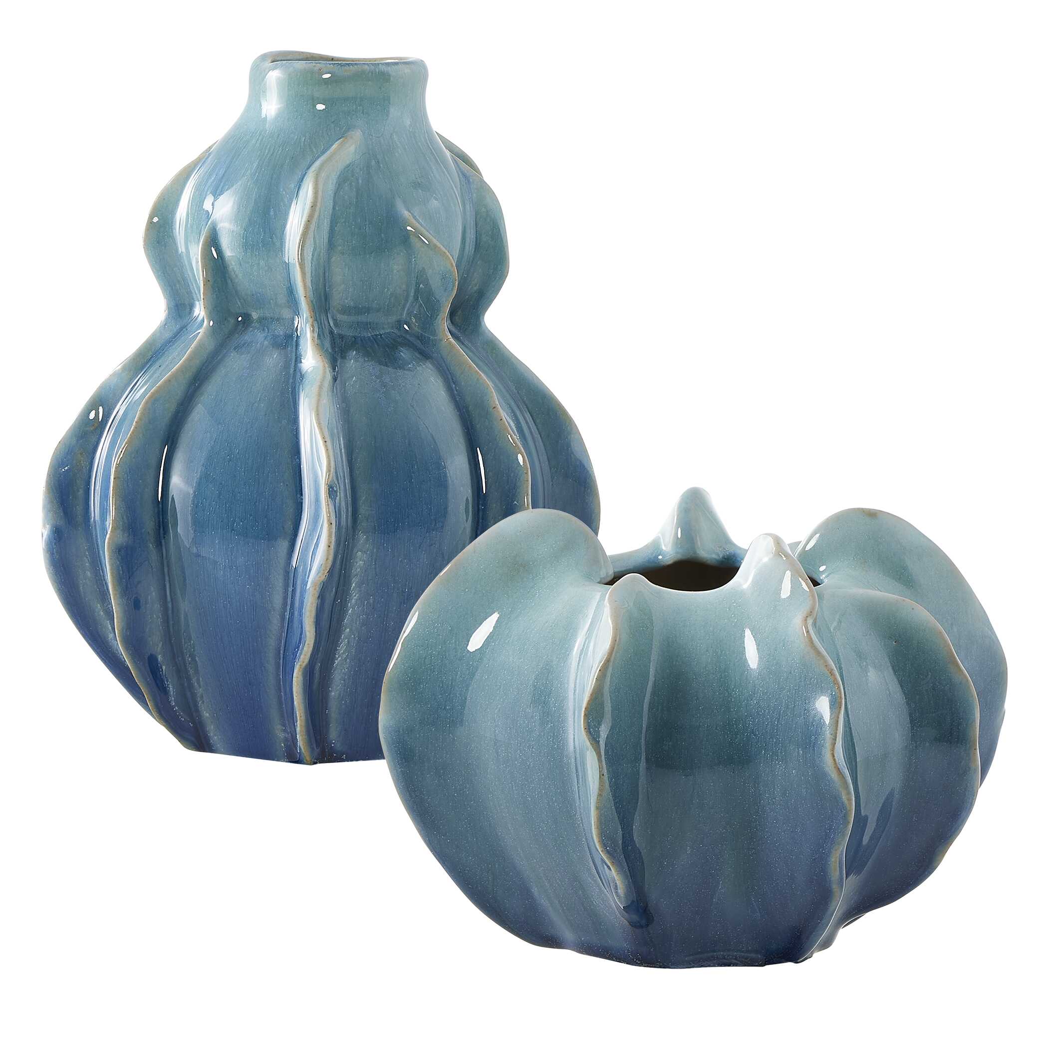 Ocean Wave Outdoor Glazed Vases - Set of 2 - Image 3