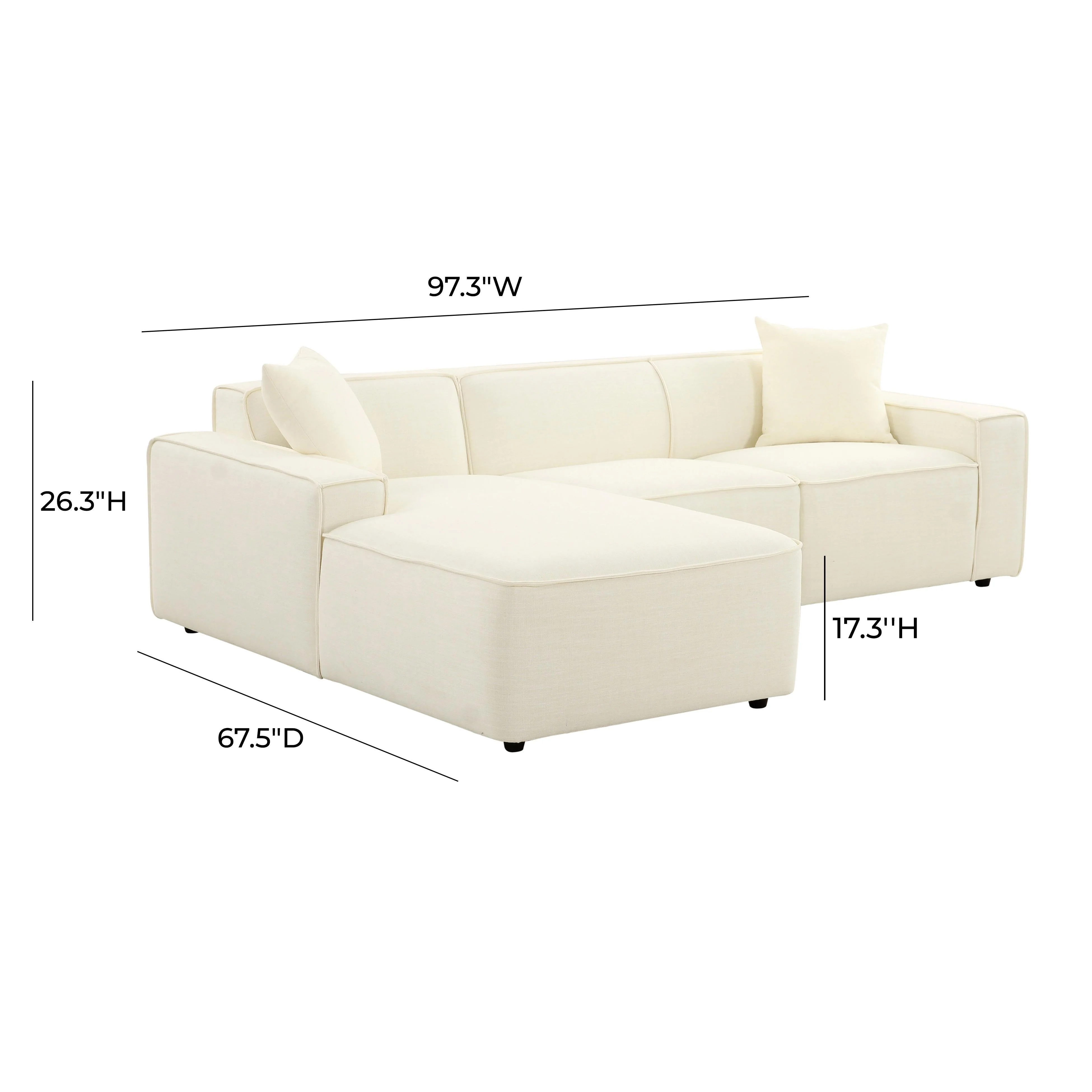 Olafur Cream Linen Sectional - LAF - Image 7