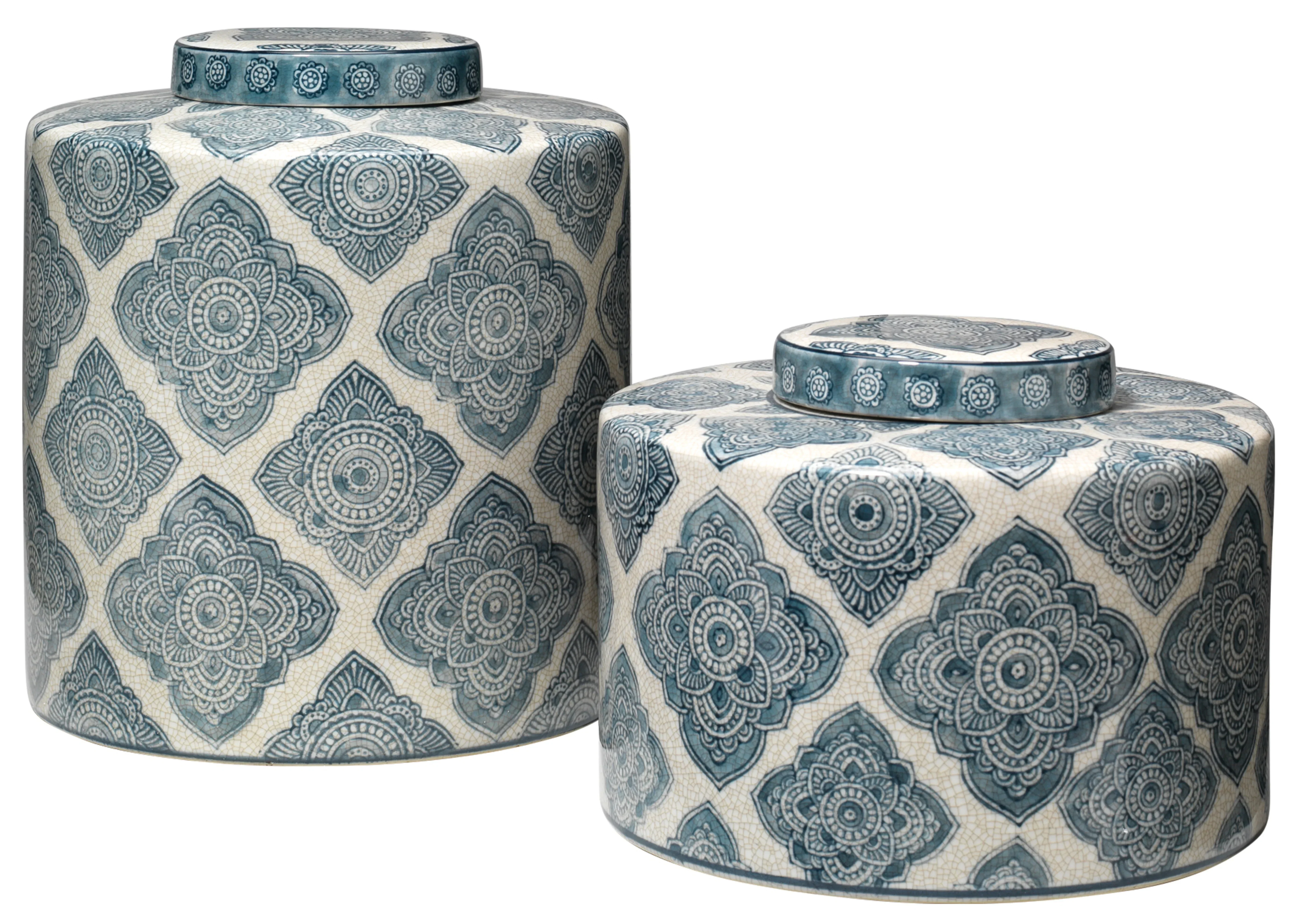 Oran Ceramic Decorative Canisters (Set of 2)