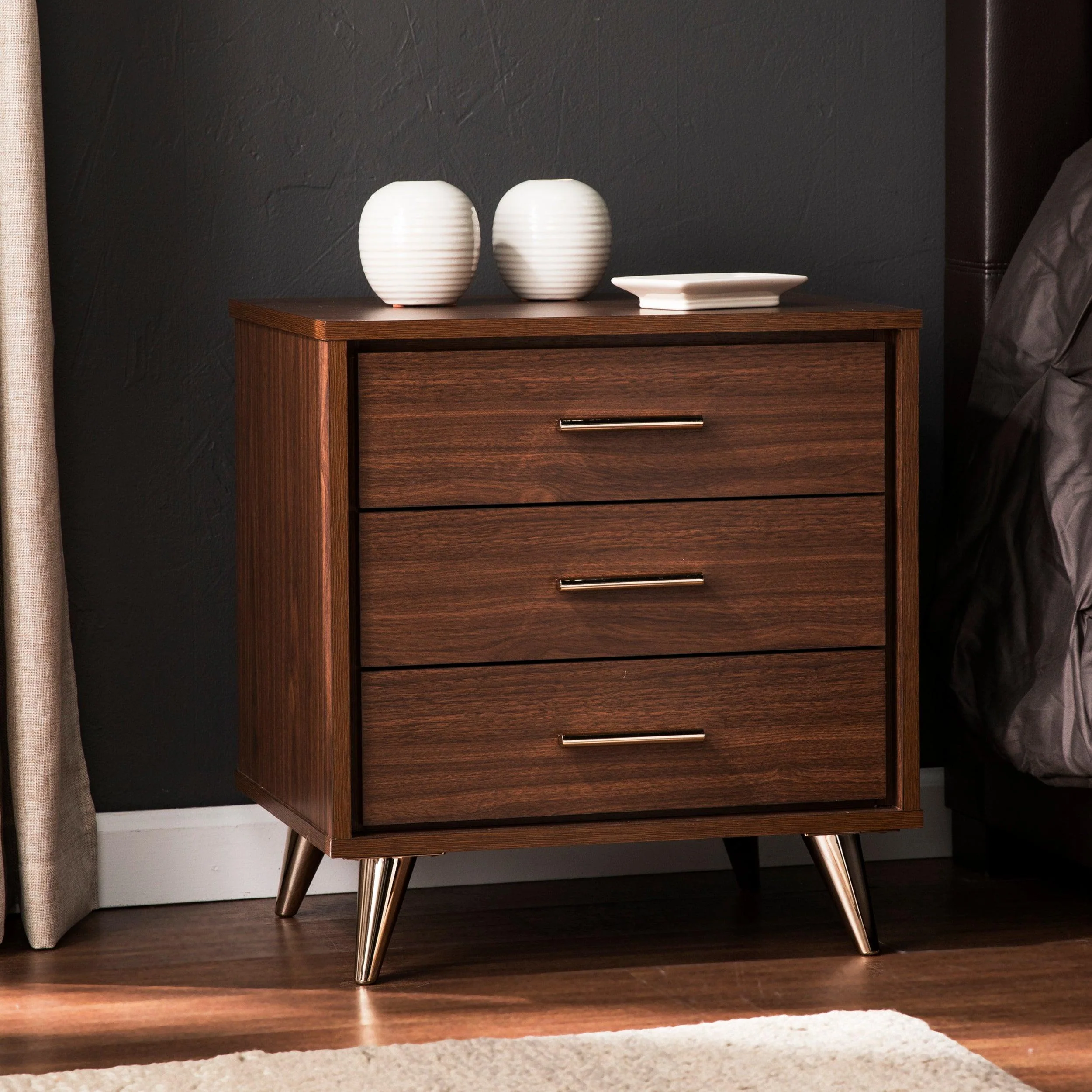 Oren Modern Bedside Table w/ Drawers - Image 2