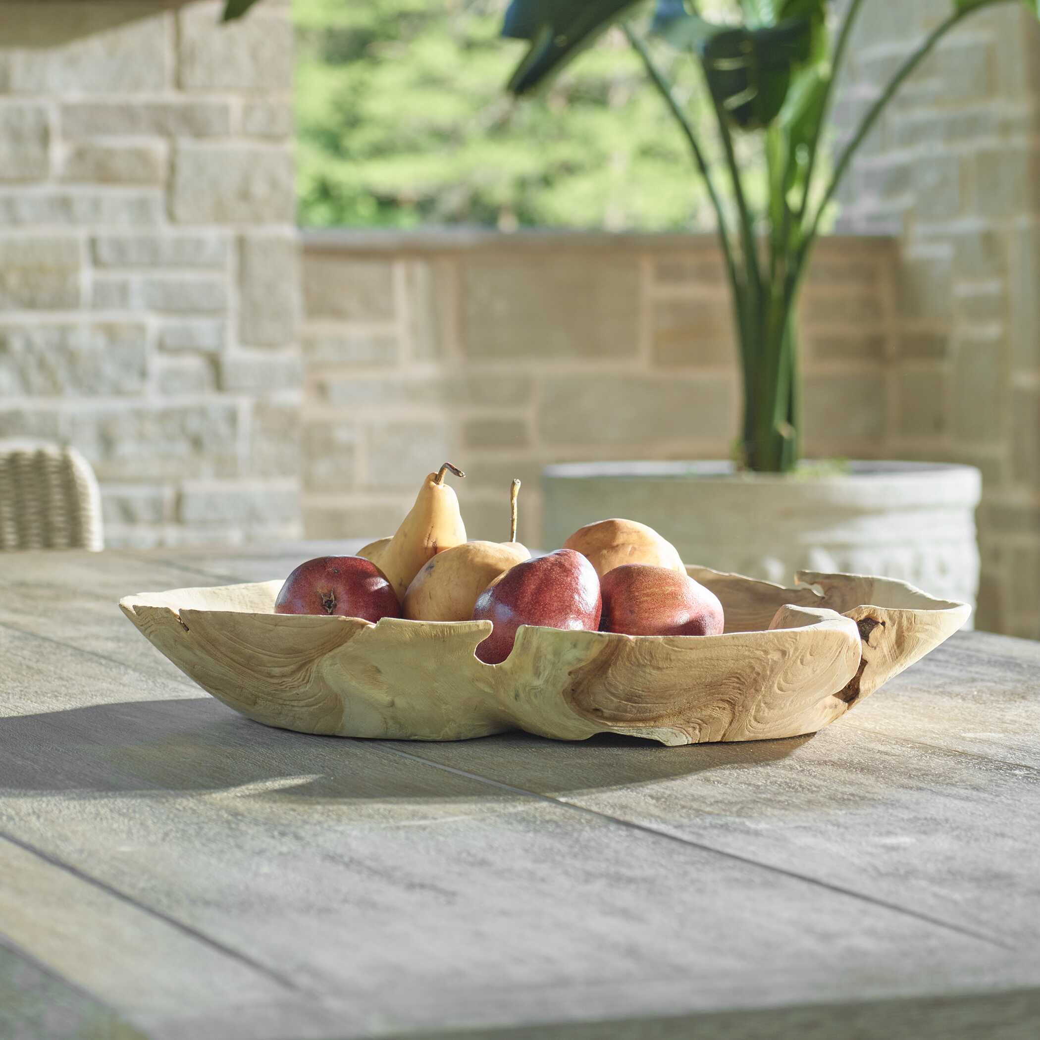 Organic Embrace Outdoor Teak Bowl - Image 2