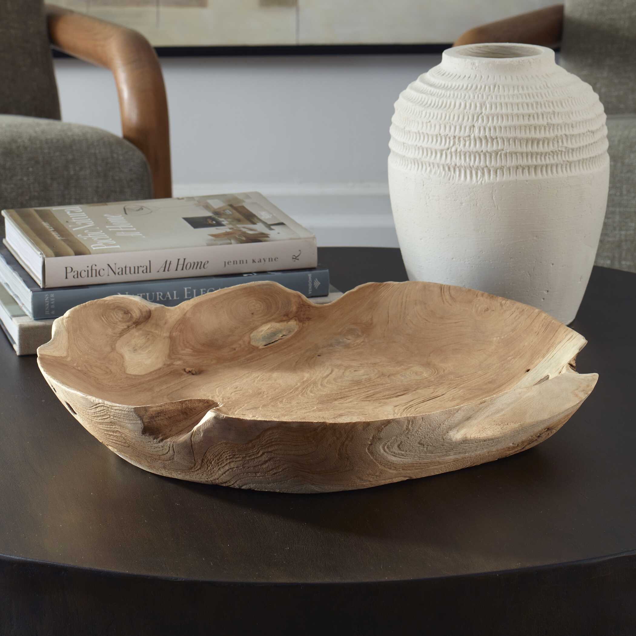 Organic Embrace Outdoor Teak Bowl - Image 4