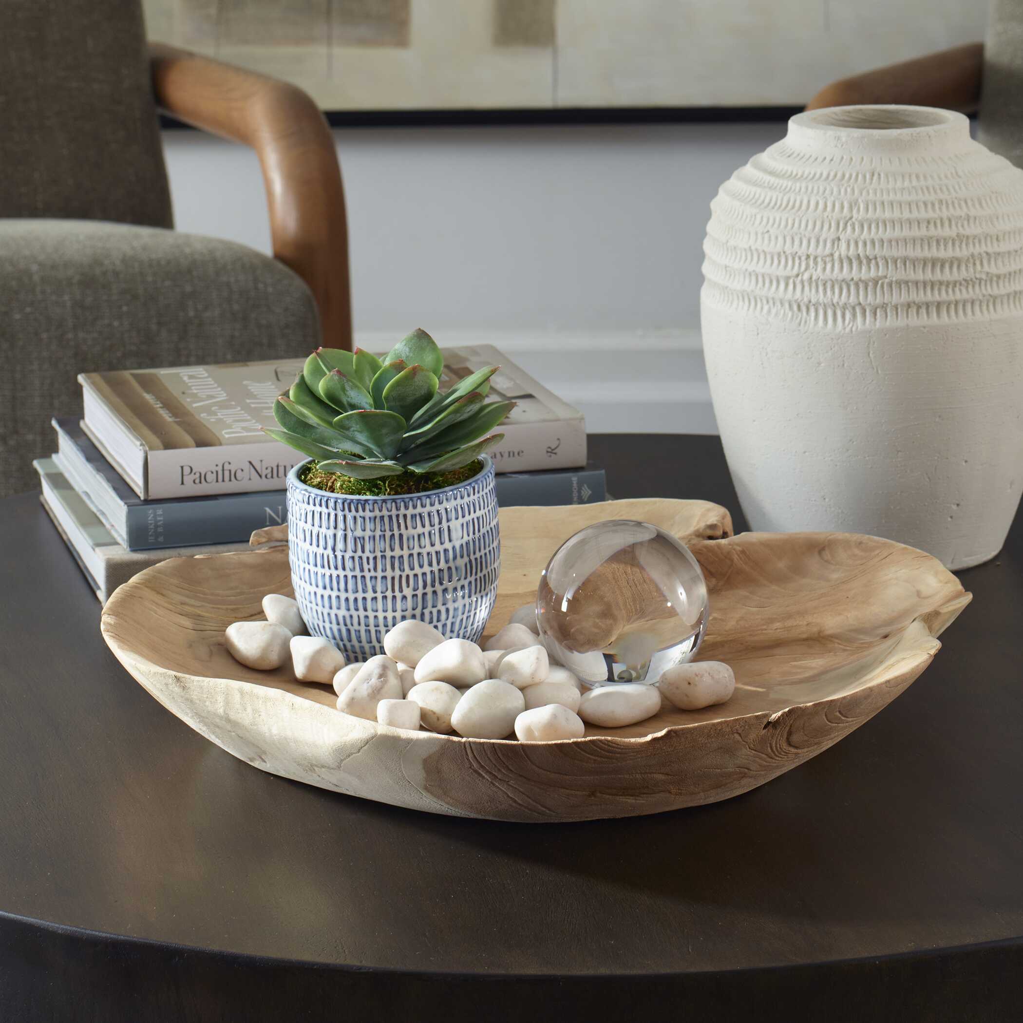 Organic Embrace Outdoor Teak Bowl - Image 5