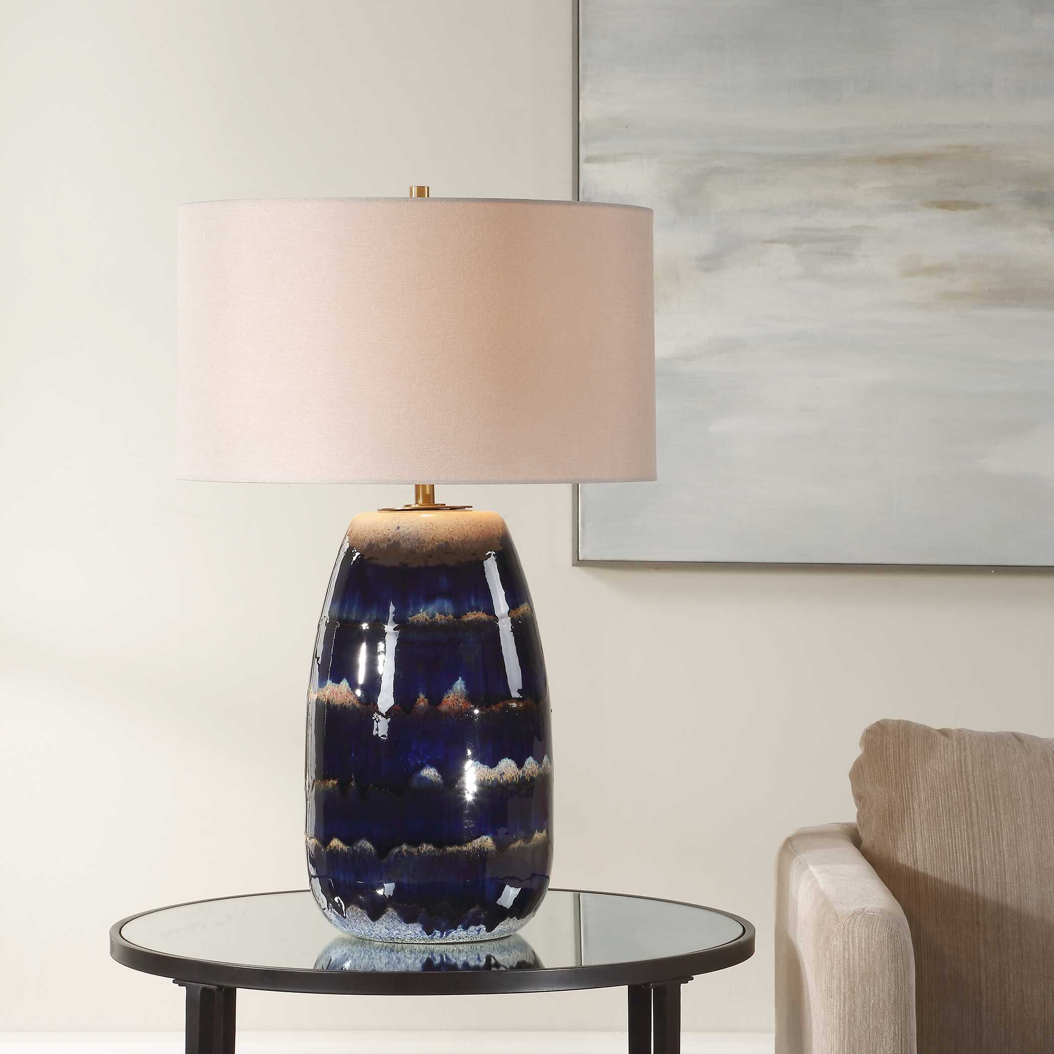 Orleans Blue Glaze Table Lamp - Image 2