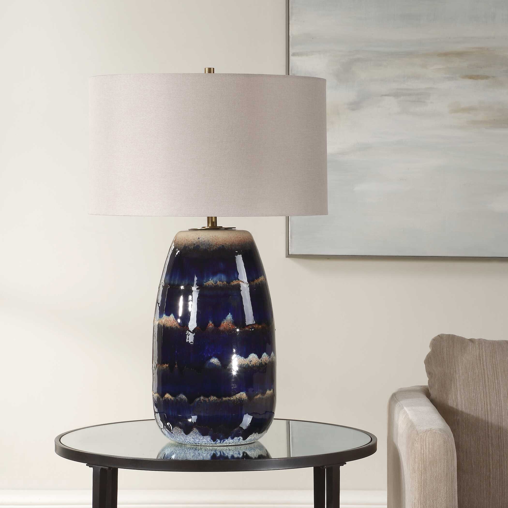 Orleans Blue Glaze Table Lamp - Image 3