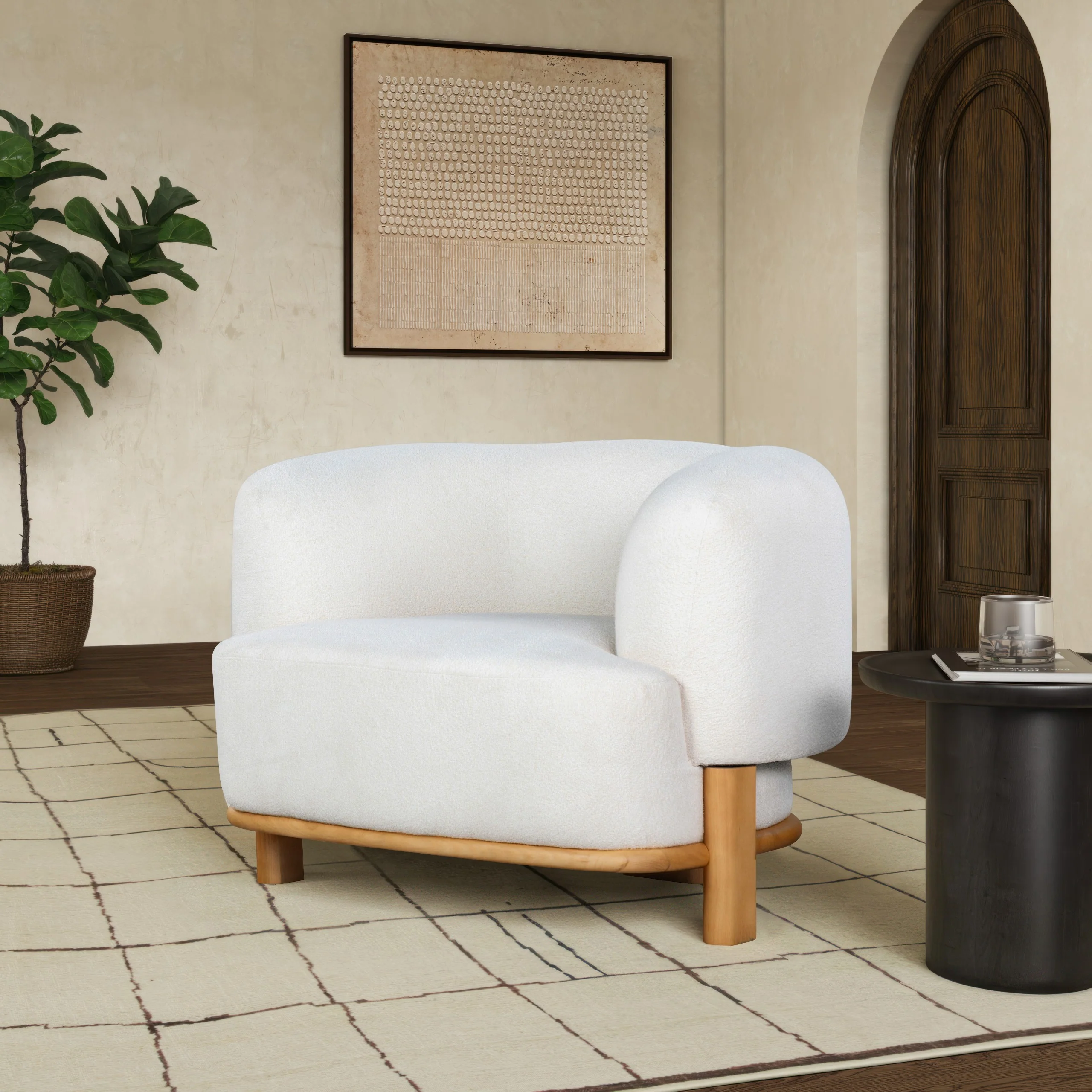 Oscar Boucle Accent Chair - Image 2