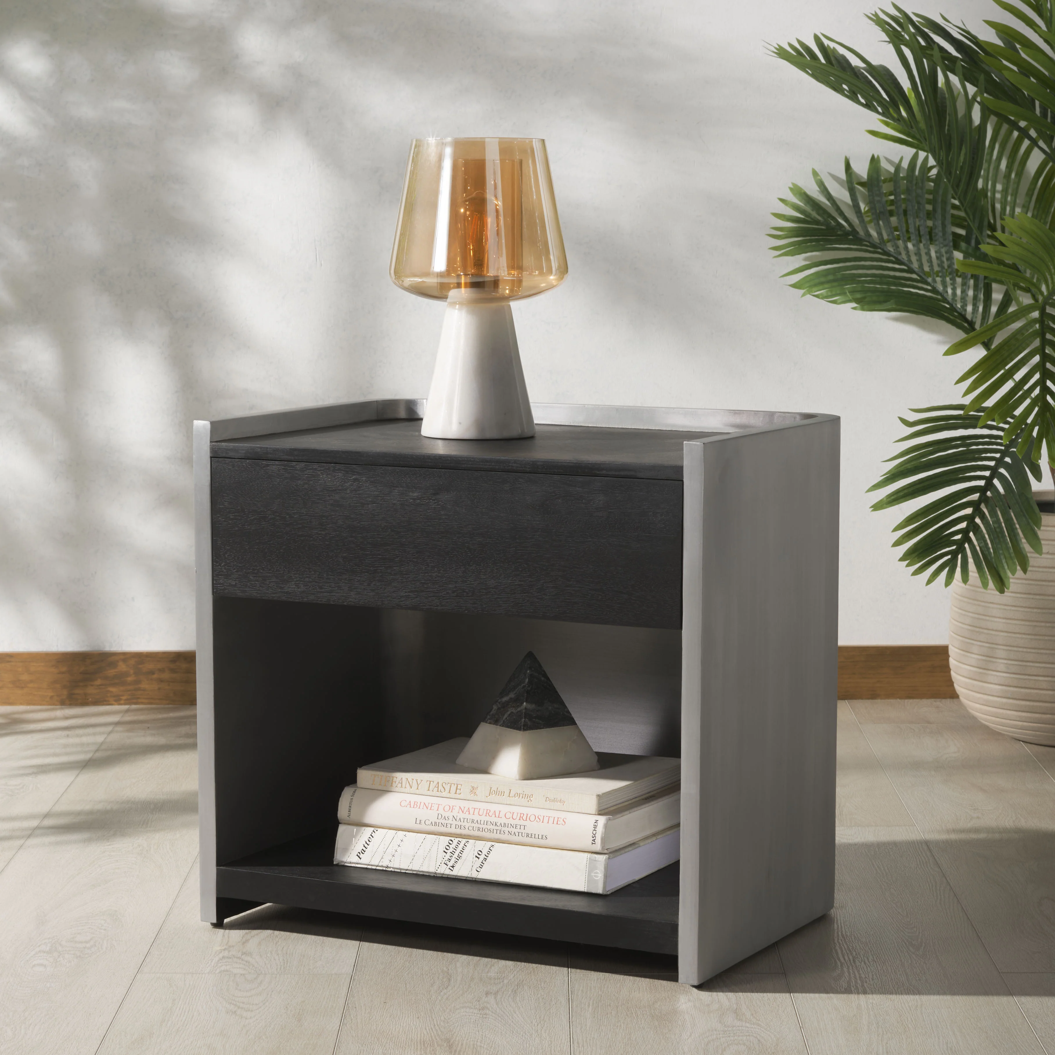 Ottawa Wood And Aluminum Nightstand - Image 2