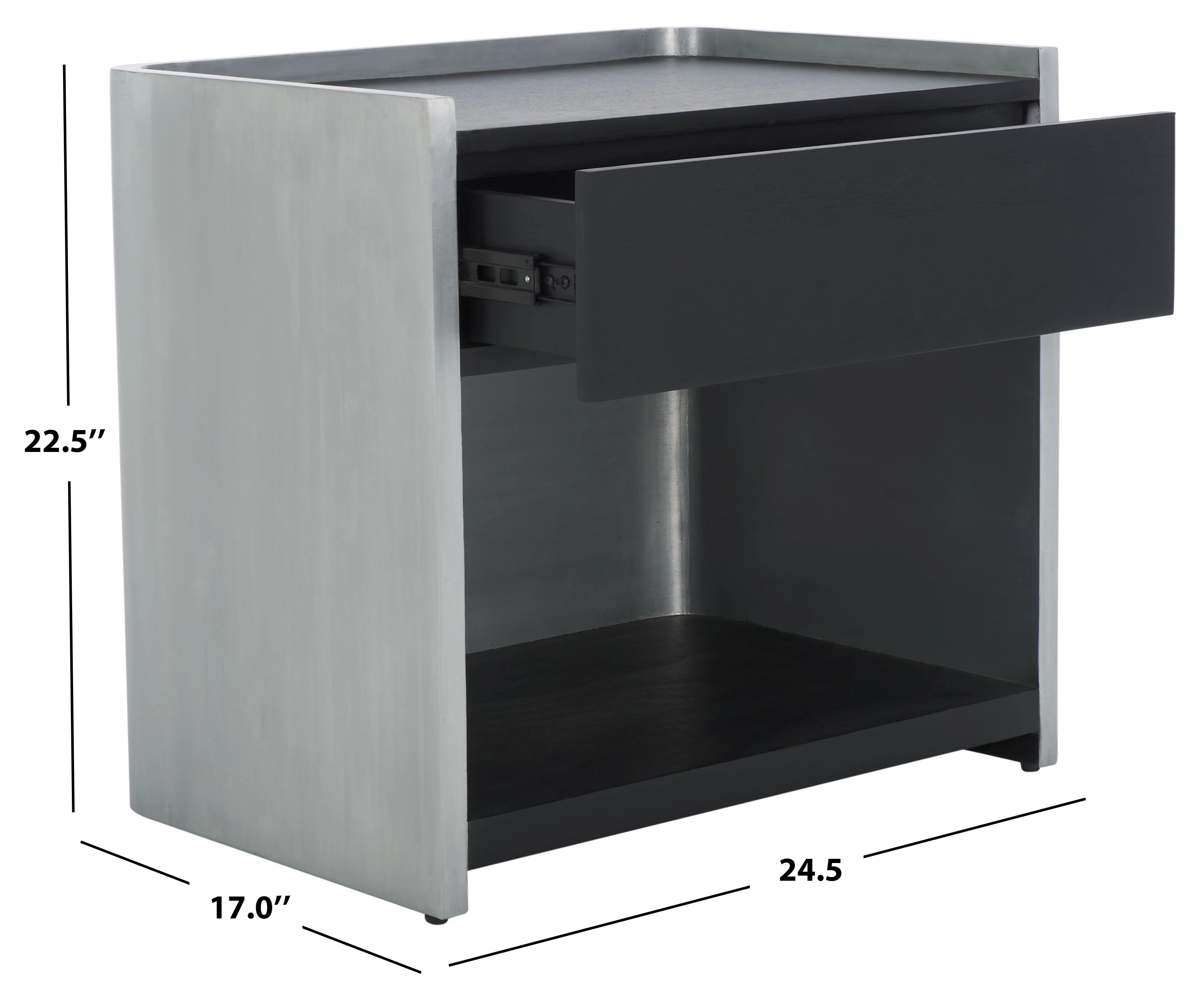 Ottawa Wood And Aluminum Nightstand - Image 7