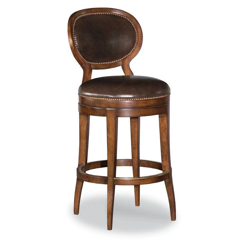 Oval Back Armless Swivel Counter Stool