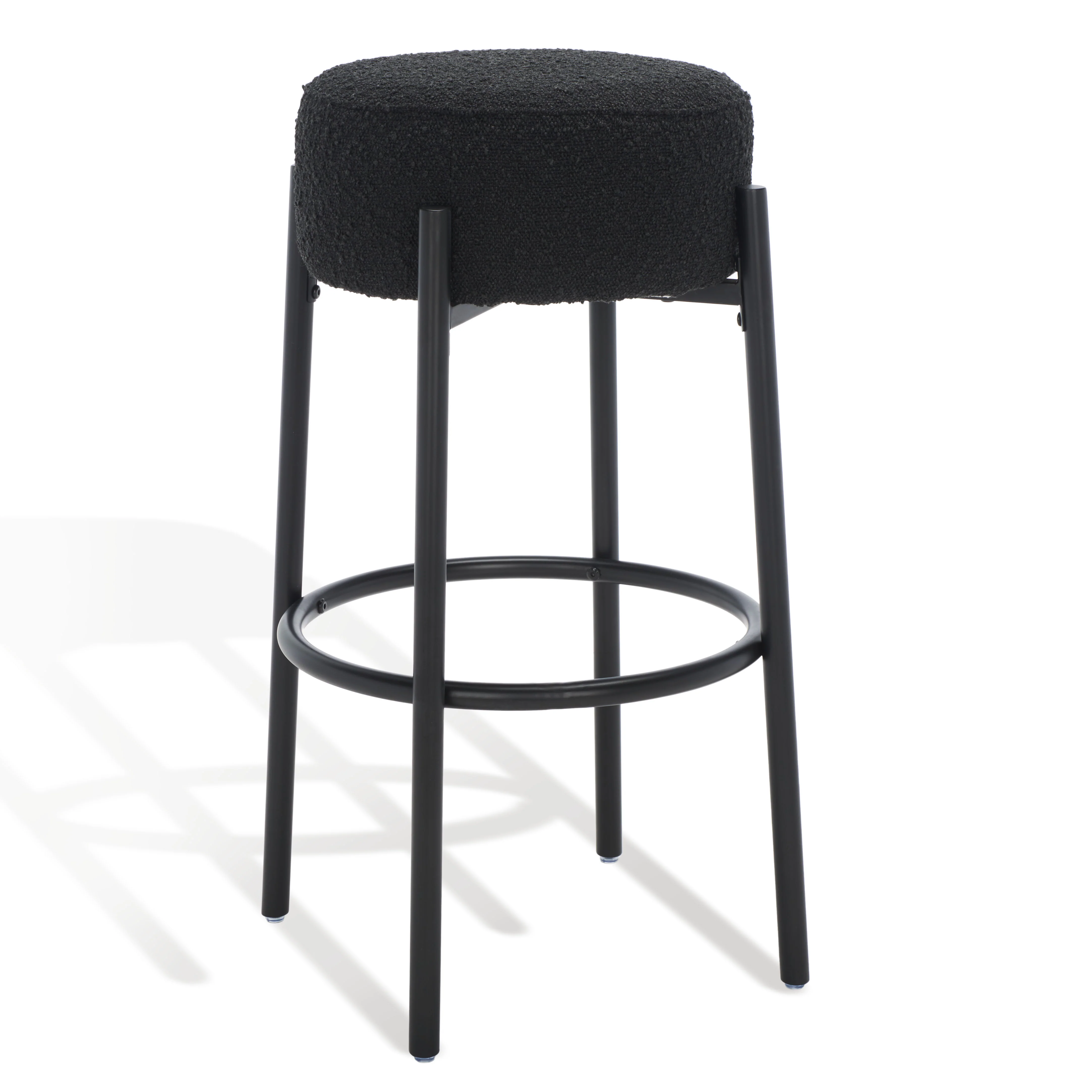 Paisleigh Boucle And Metal Leg Barstool - Image 3