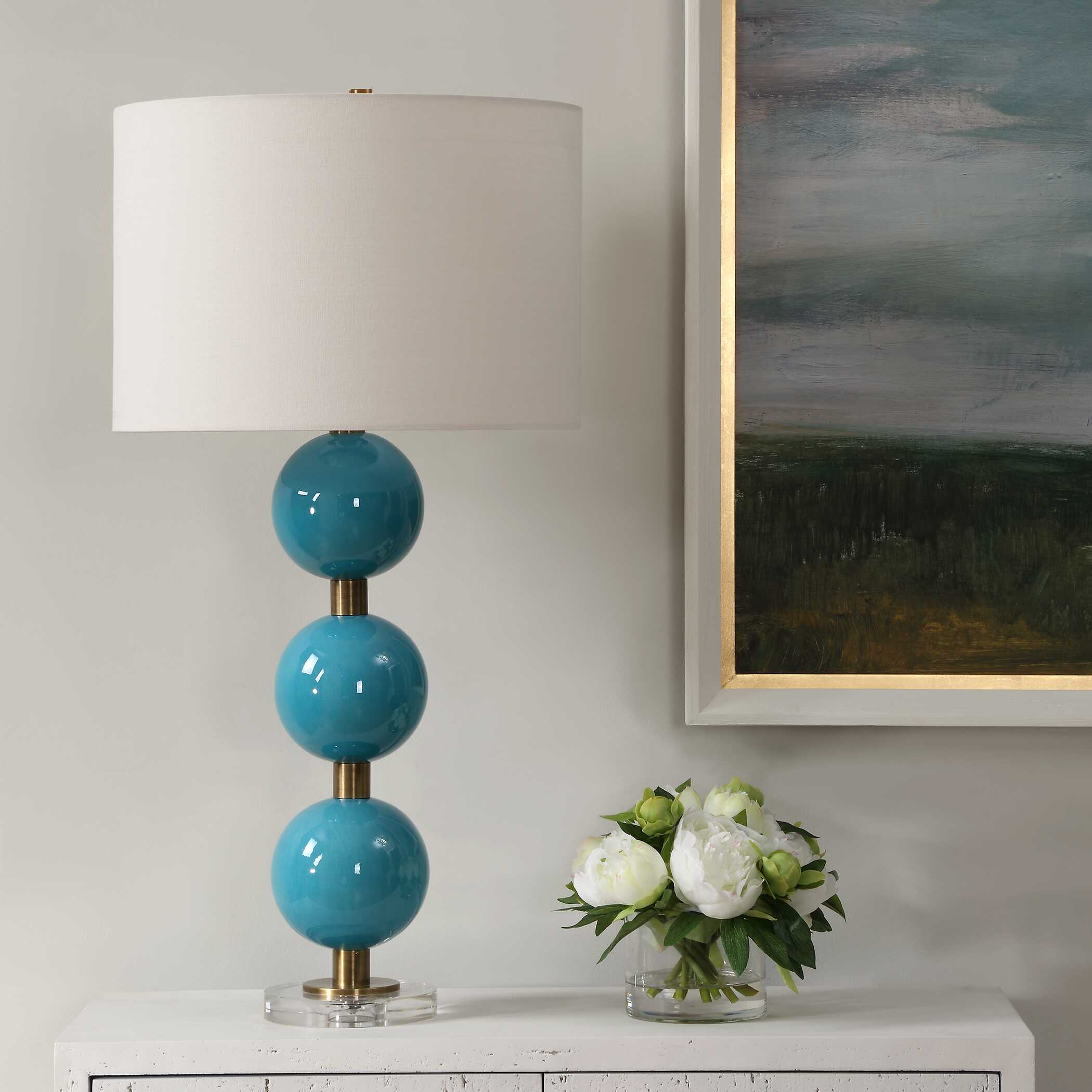Palawan Blue Glaze Table Lamp - Image 3