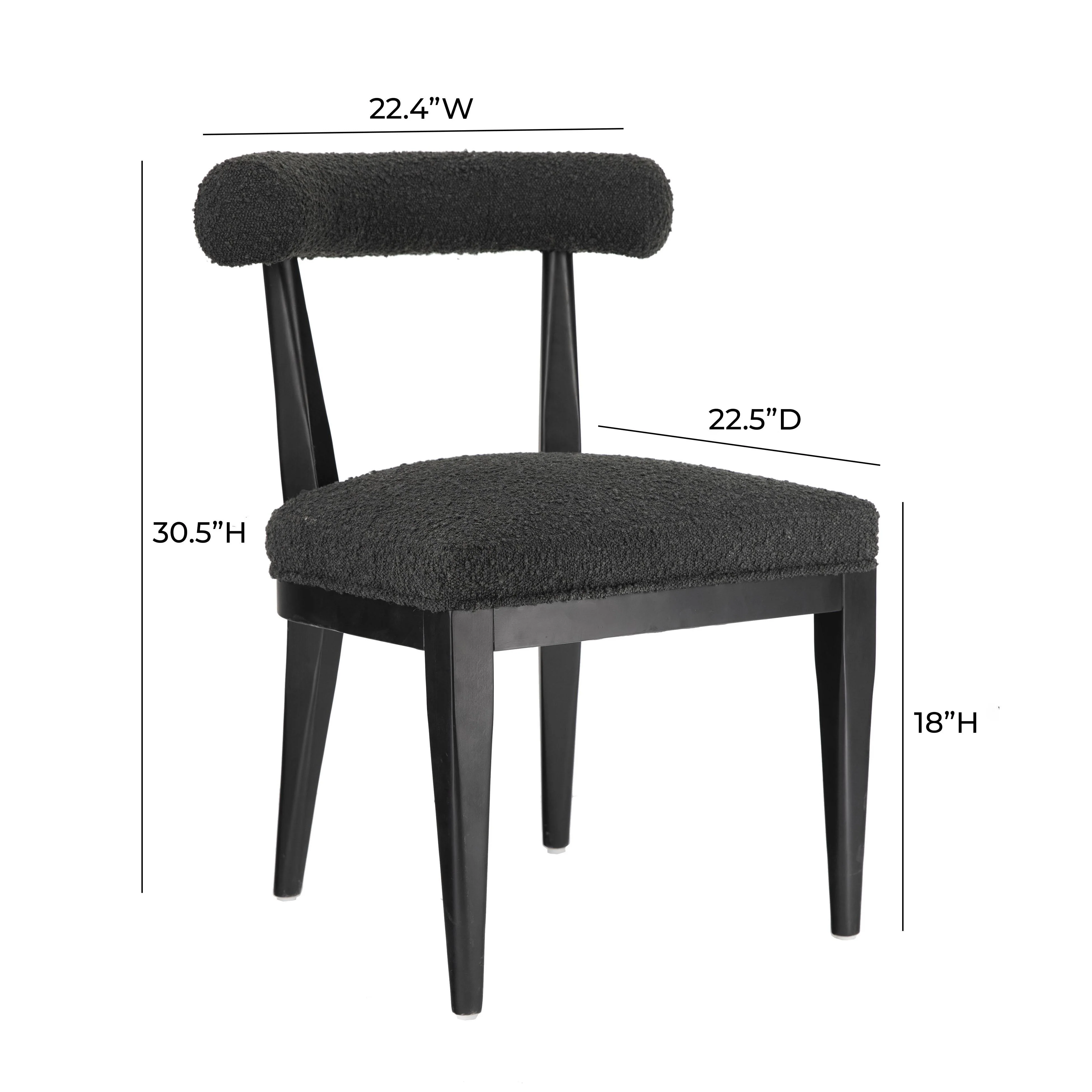 Palla Black Boucle Dining Chair - Set of 2 - Image 6
