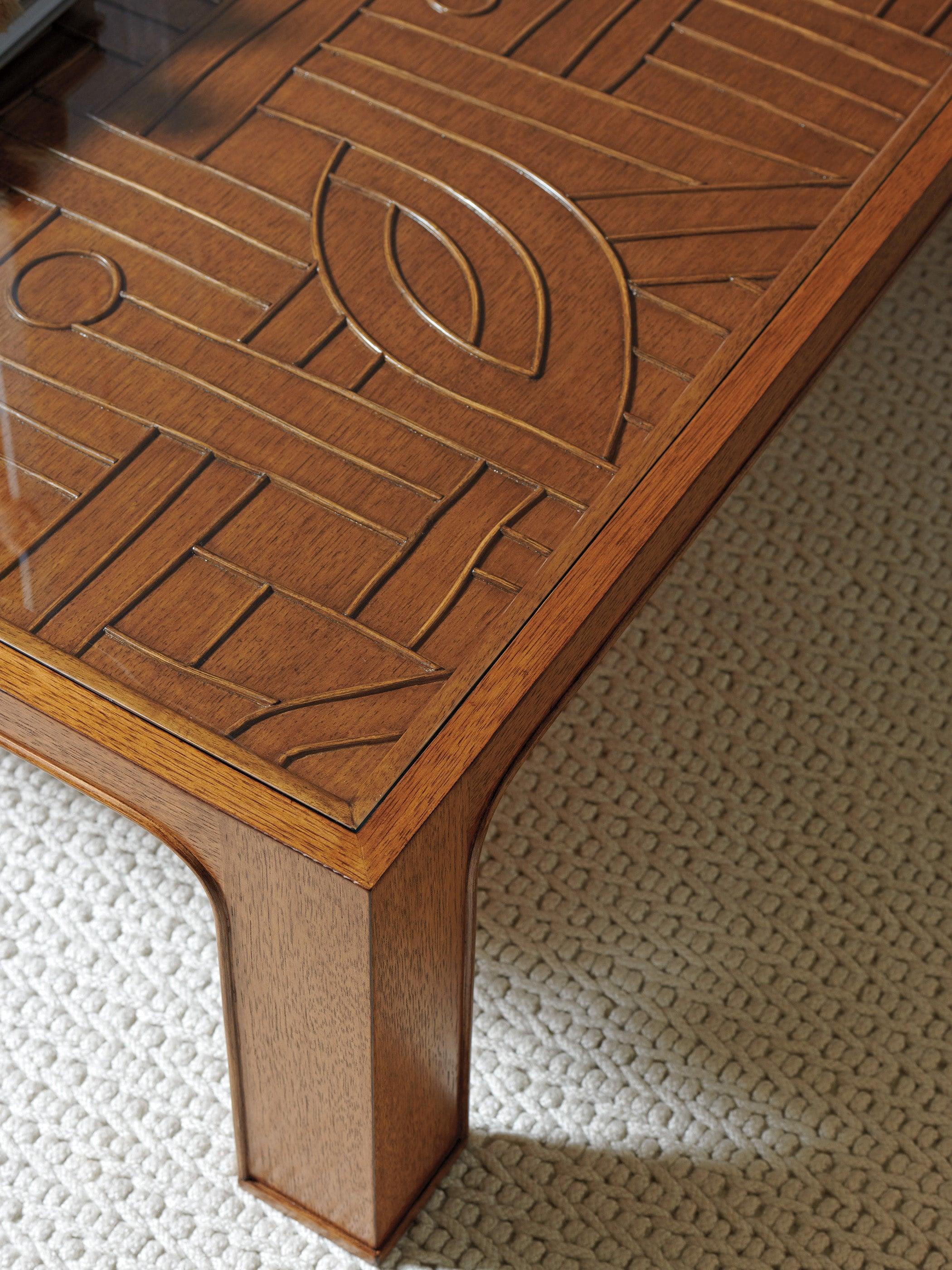 Palm Desert Redford Square Rattan Cocktail Table - Image 4