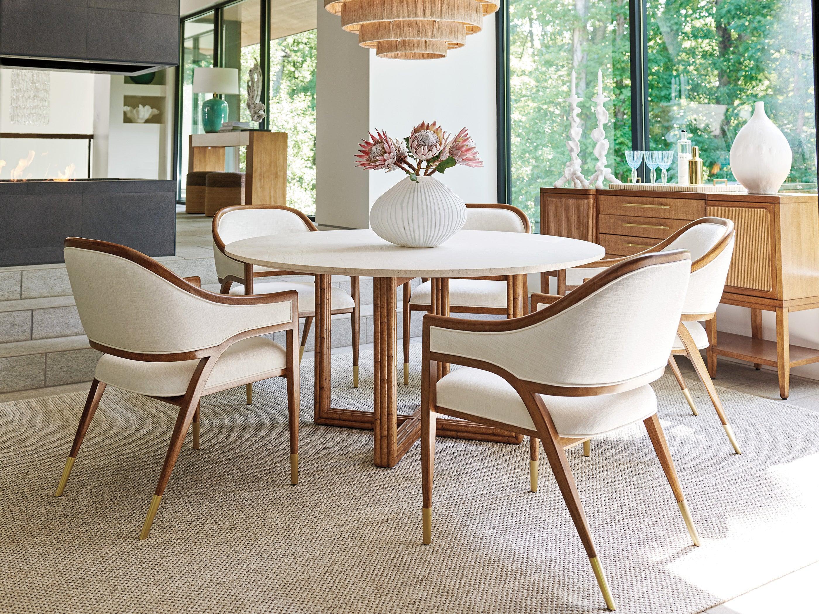 Palm Desert Woodard Marble Top Dining Table - Image 3
