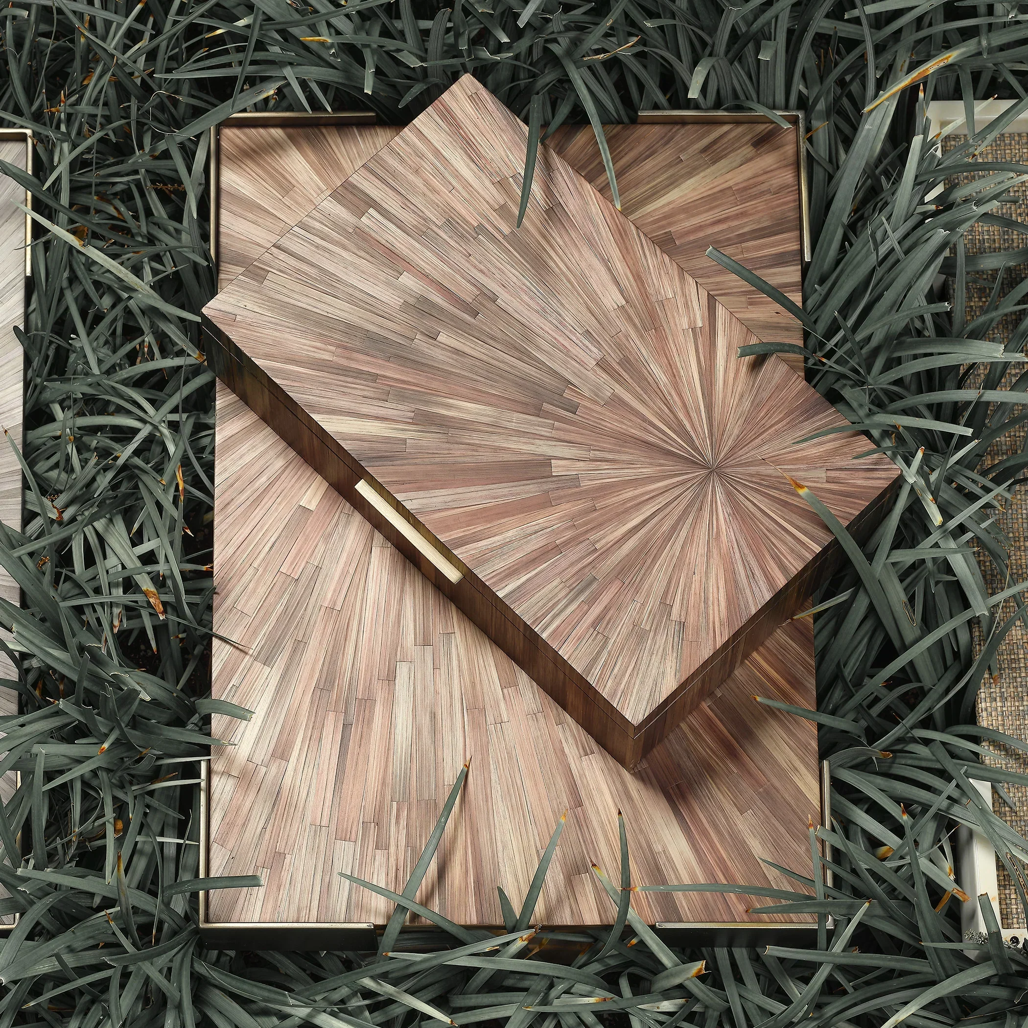 Palm Marquetry Decorative Tray - Image 2
