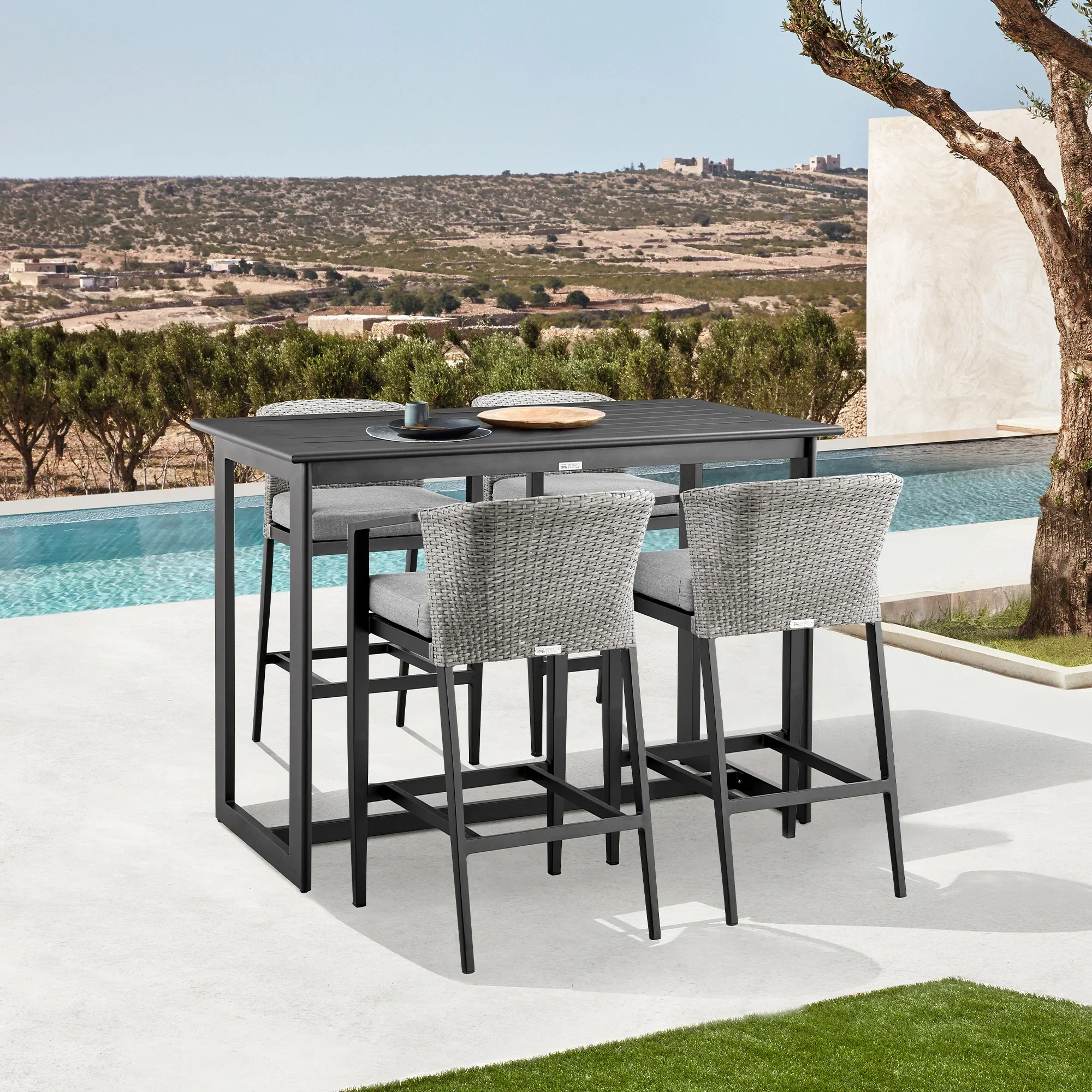 Palma Outdoor Barstool - Set of 2 - Image 8