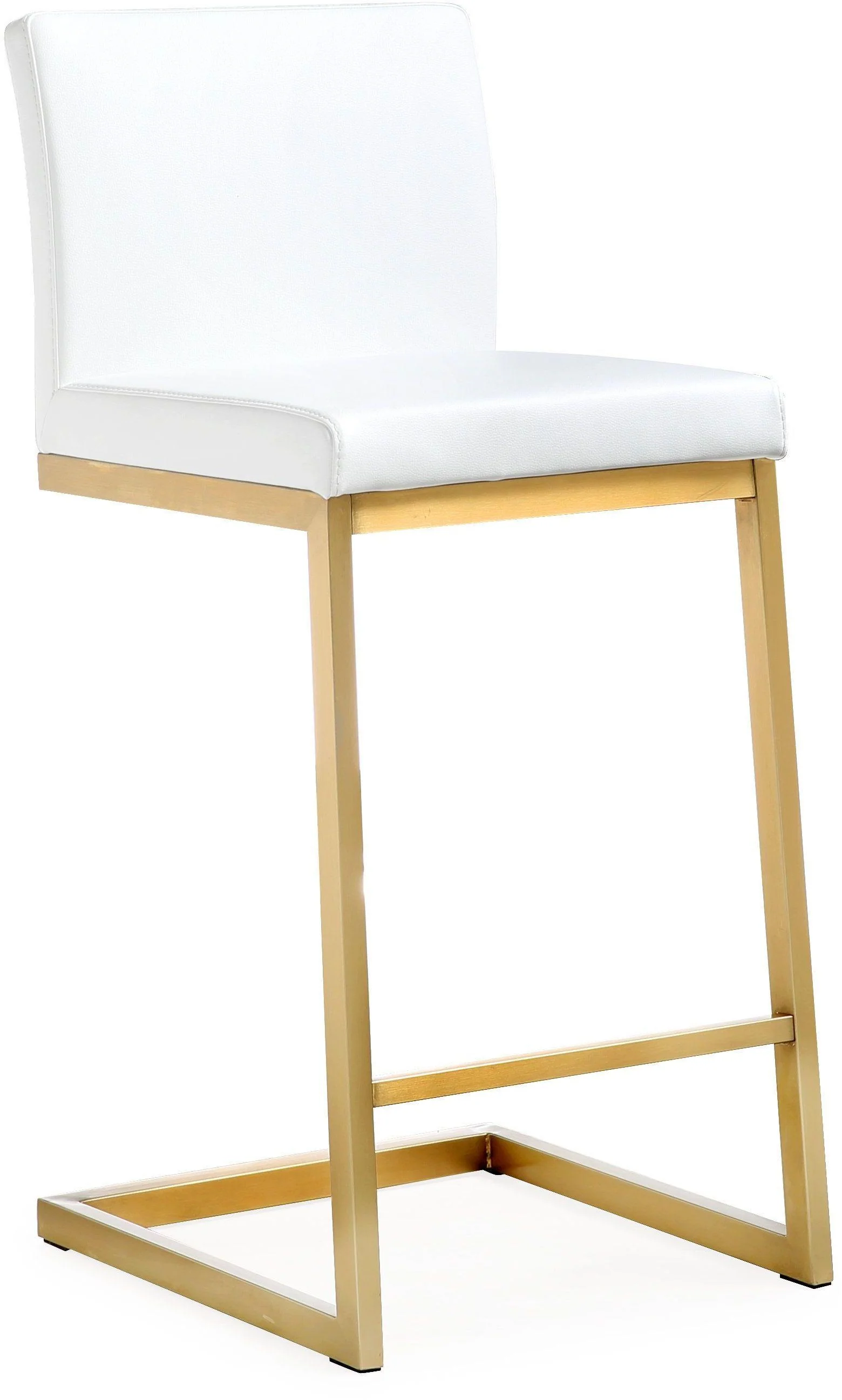 Parma White Gold Steel Counter Stool (Set of 2) - Image 3