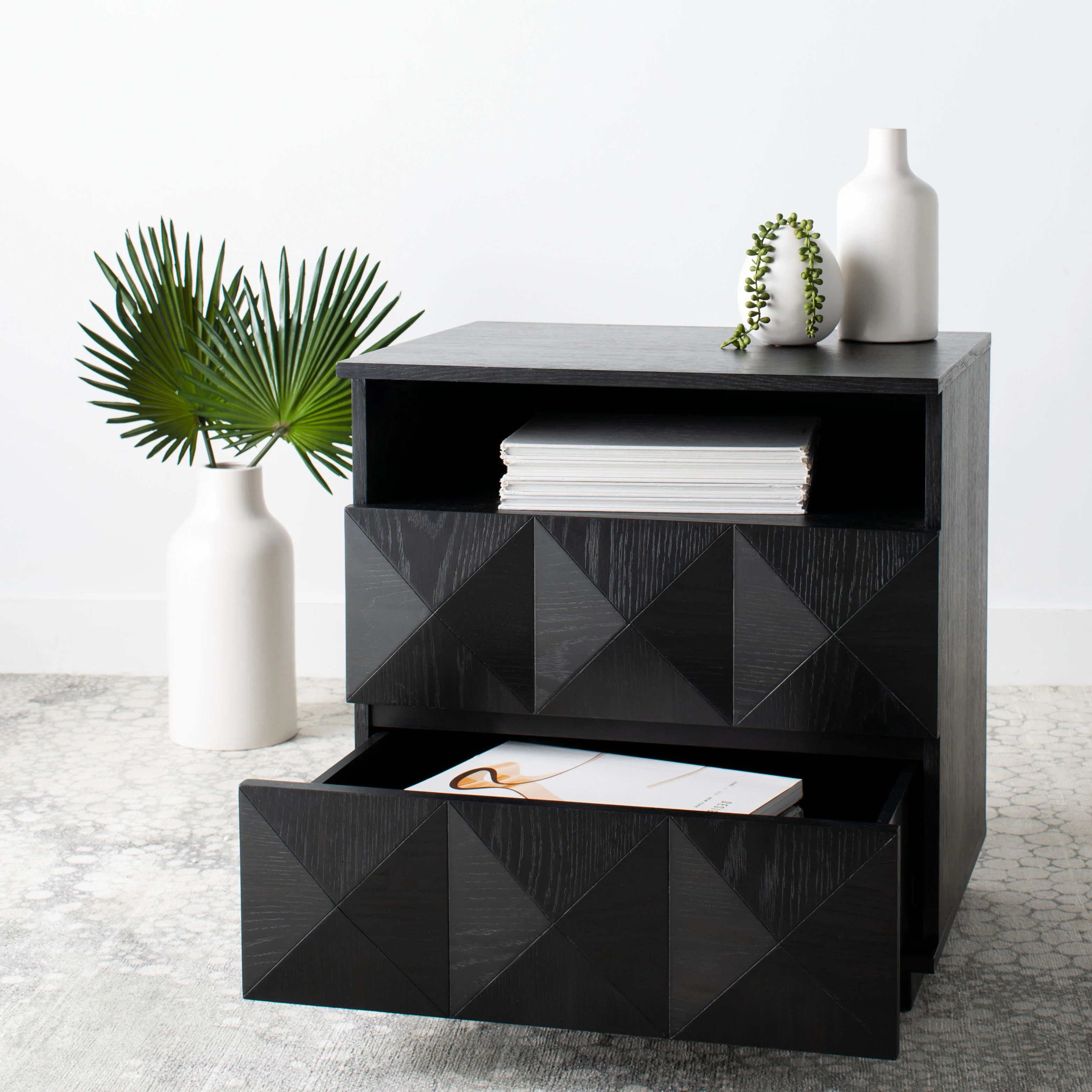 Patty 2 Drawer Nightstand/ Black - Image 11