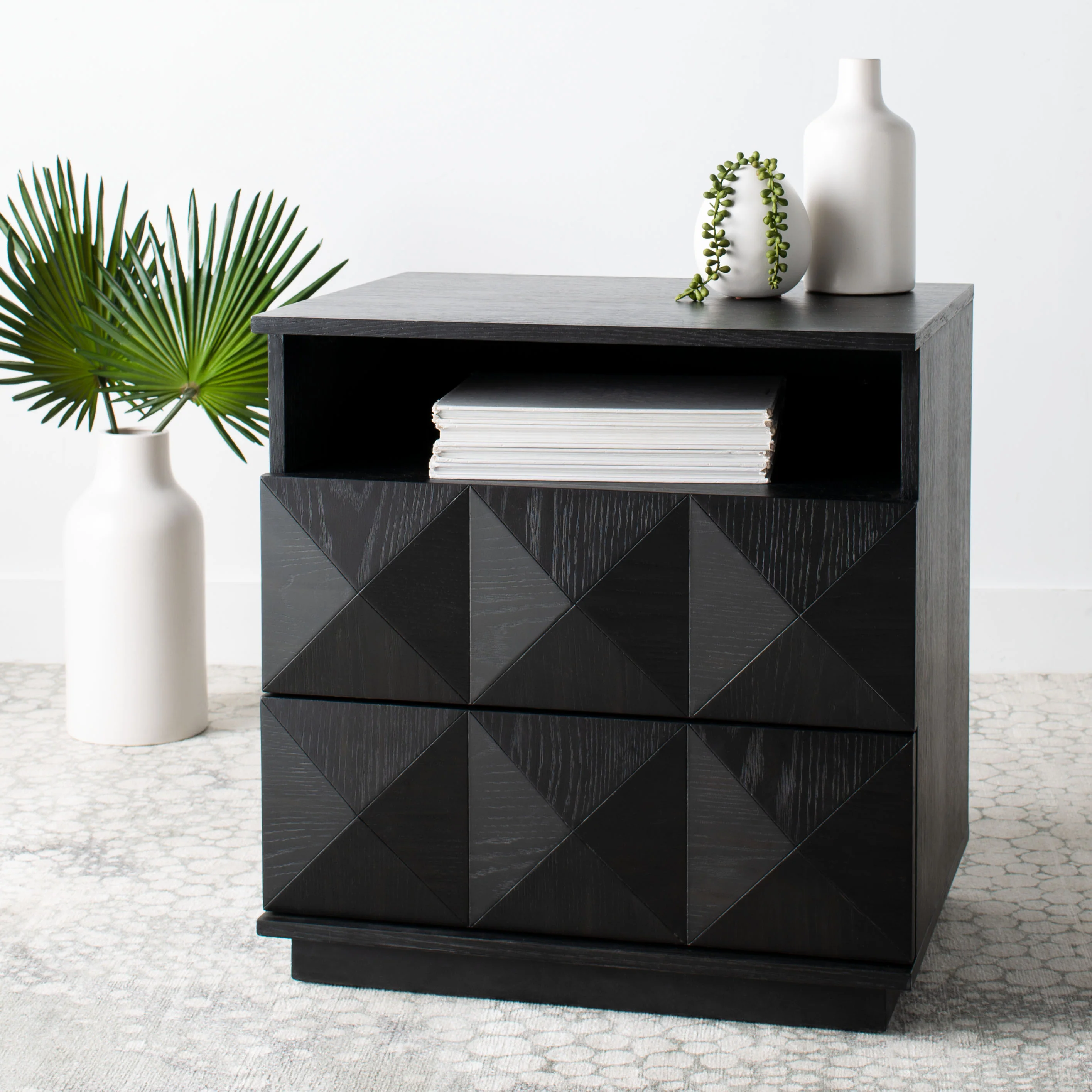 Patty 2 Drawer Nightstand/ Black - Image 2