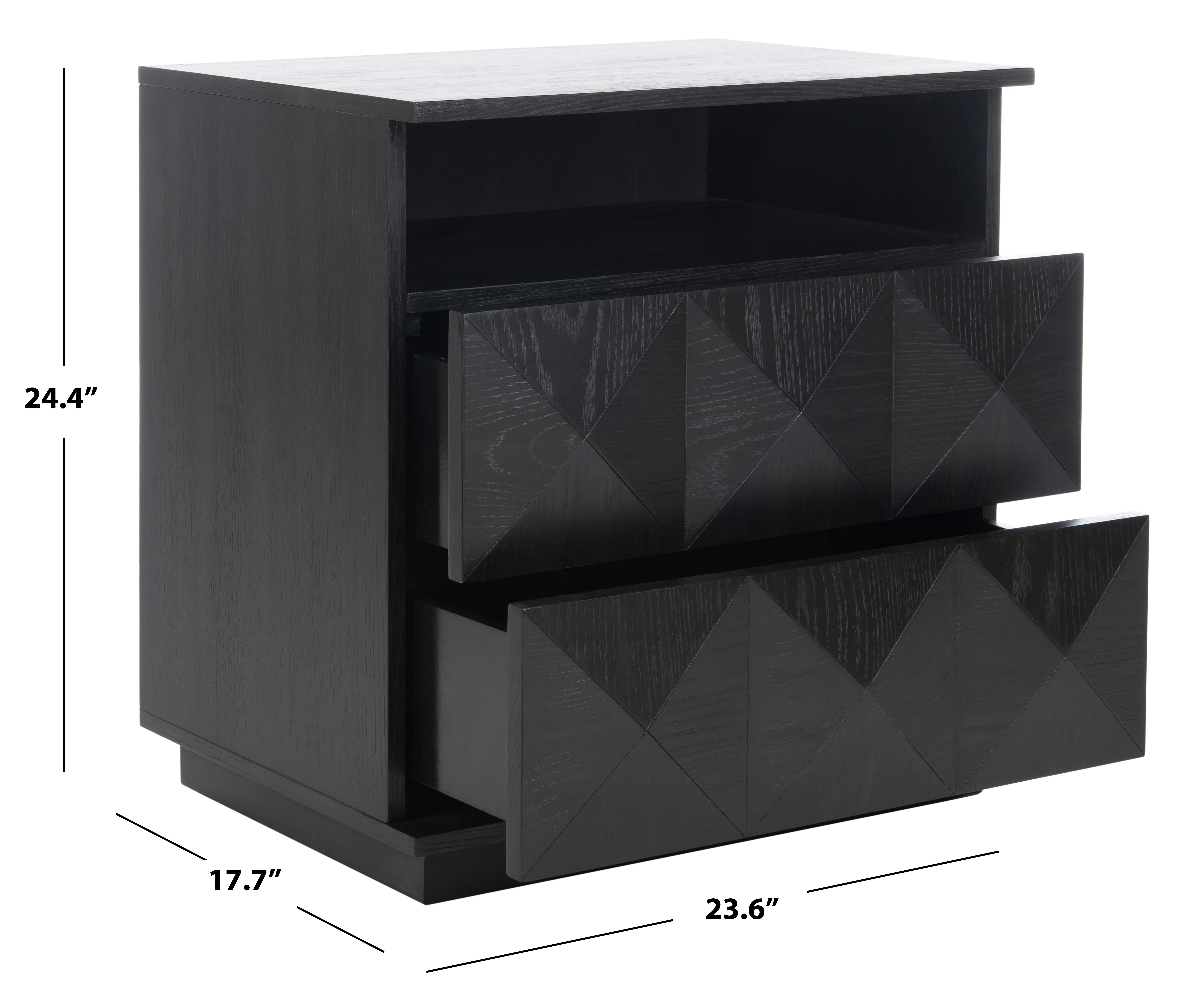 Patty 2 Drawer Nightstand/ Black - Image 6