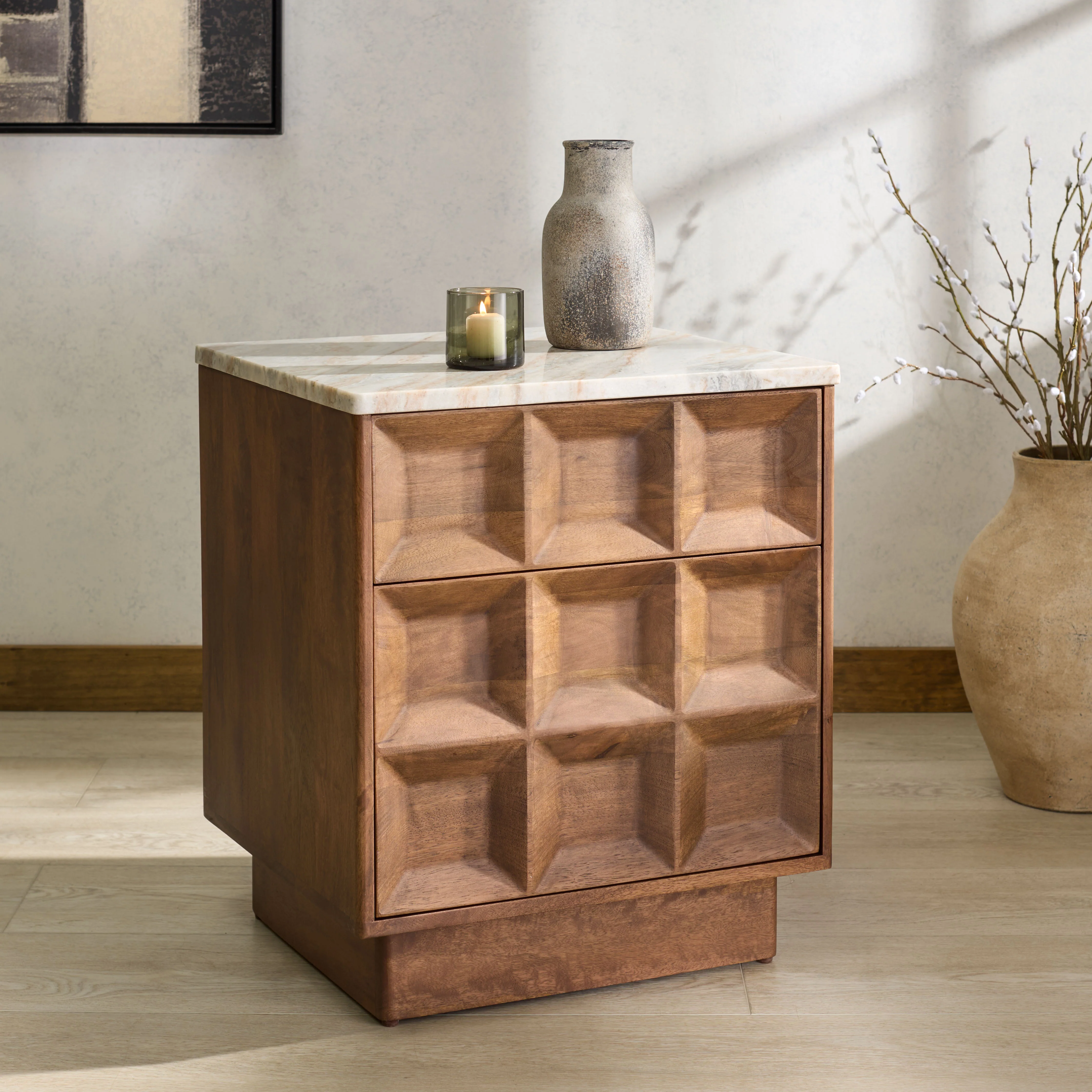 Paxter Marble Top Nightstand - Image 3