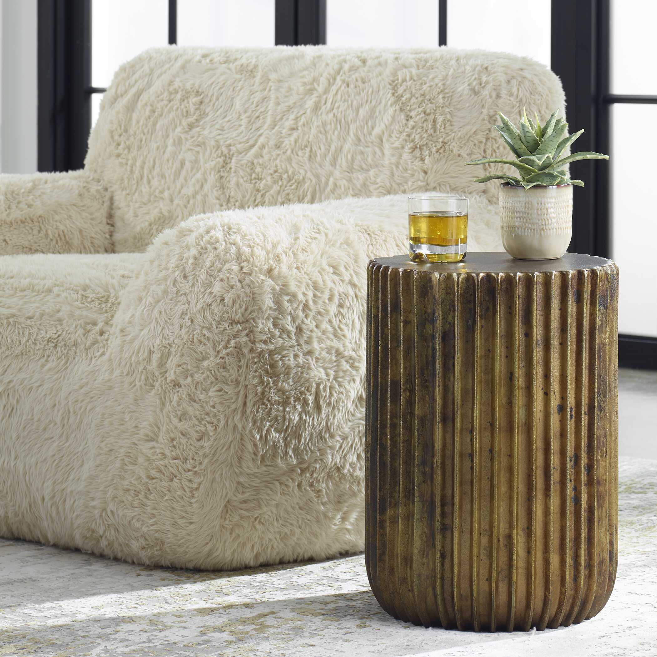 Peaks And Valleys Gold Accent Table - Image 2
