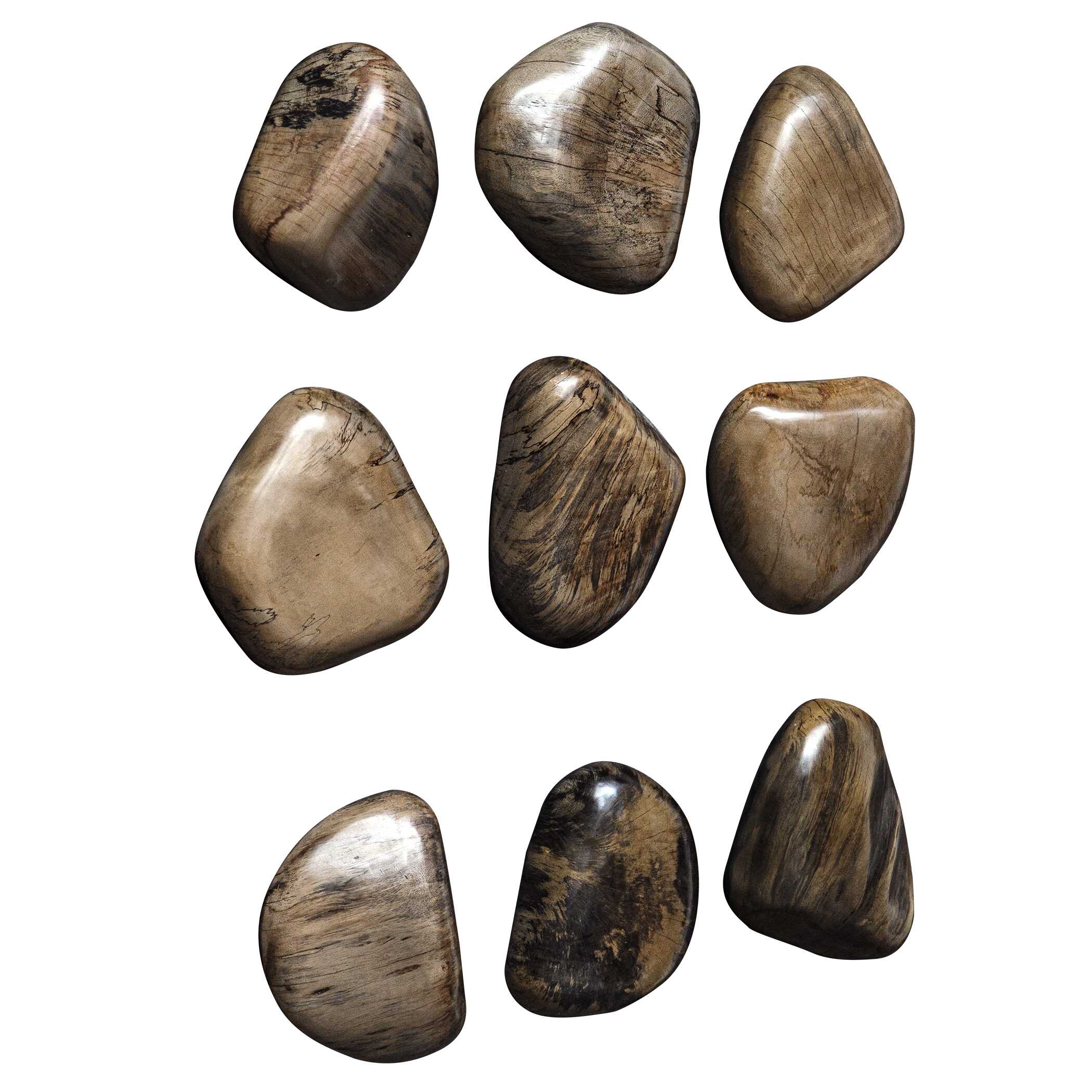 Pebbles Walnut Wood Wall Décor - Set of 9 - Image 4