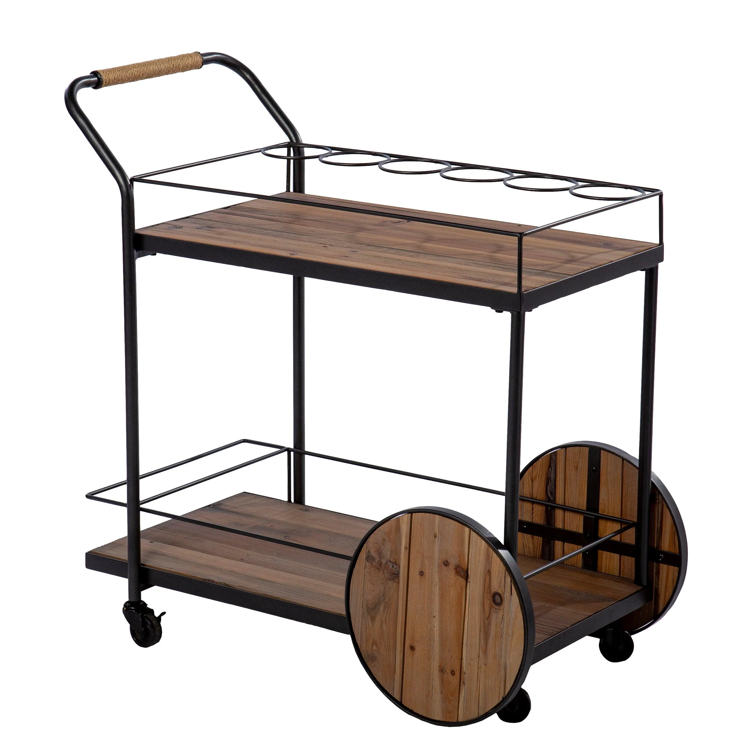 Pemton Reclaimed Wood Bar Cart - Image 3