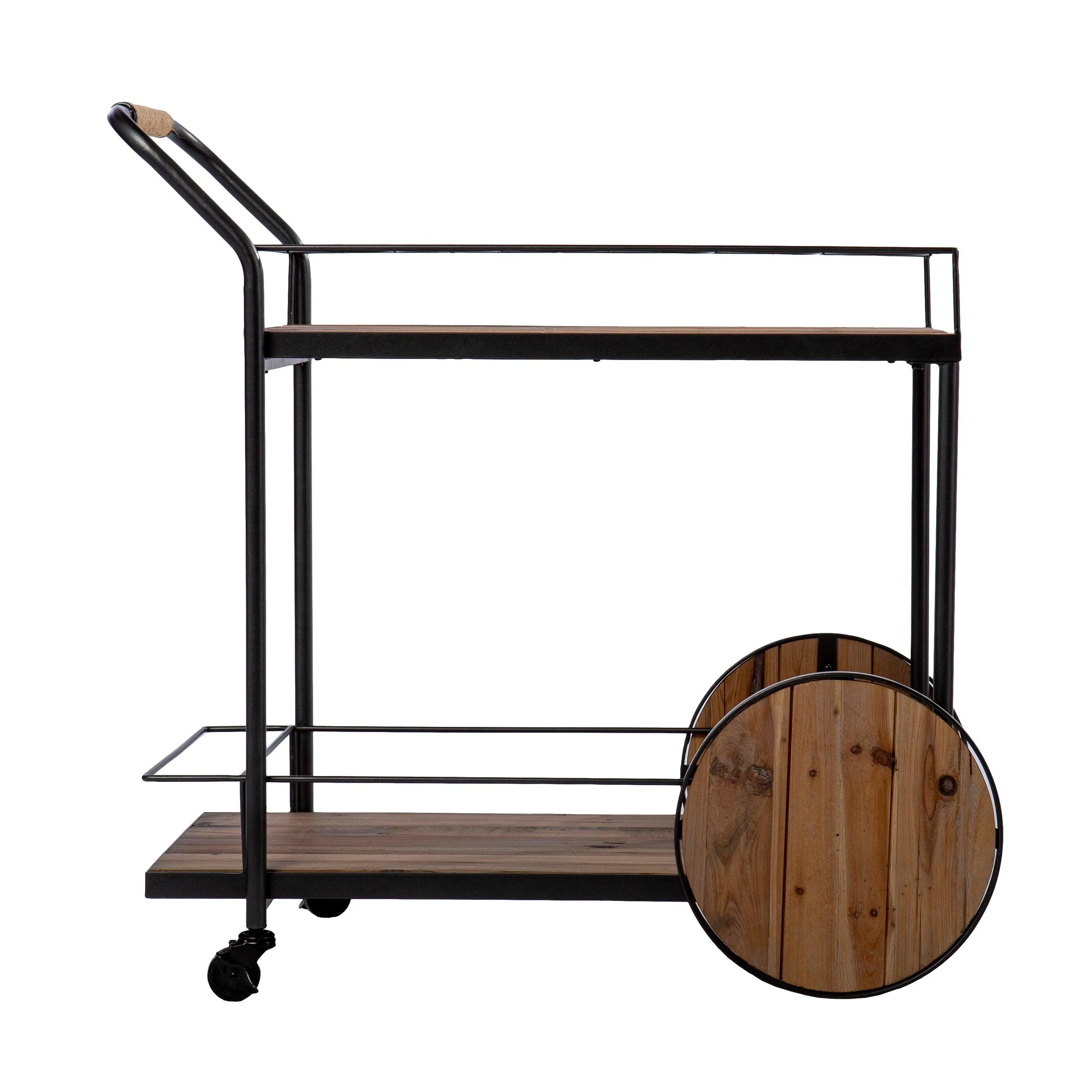 Pemton Reclaimed Wood Bar Cart - Image 4