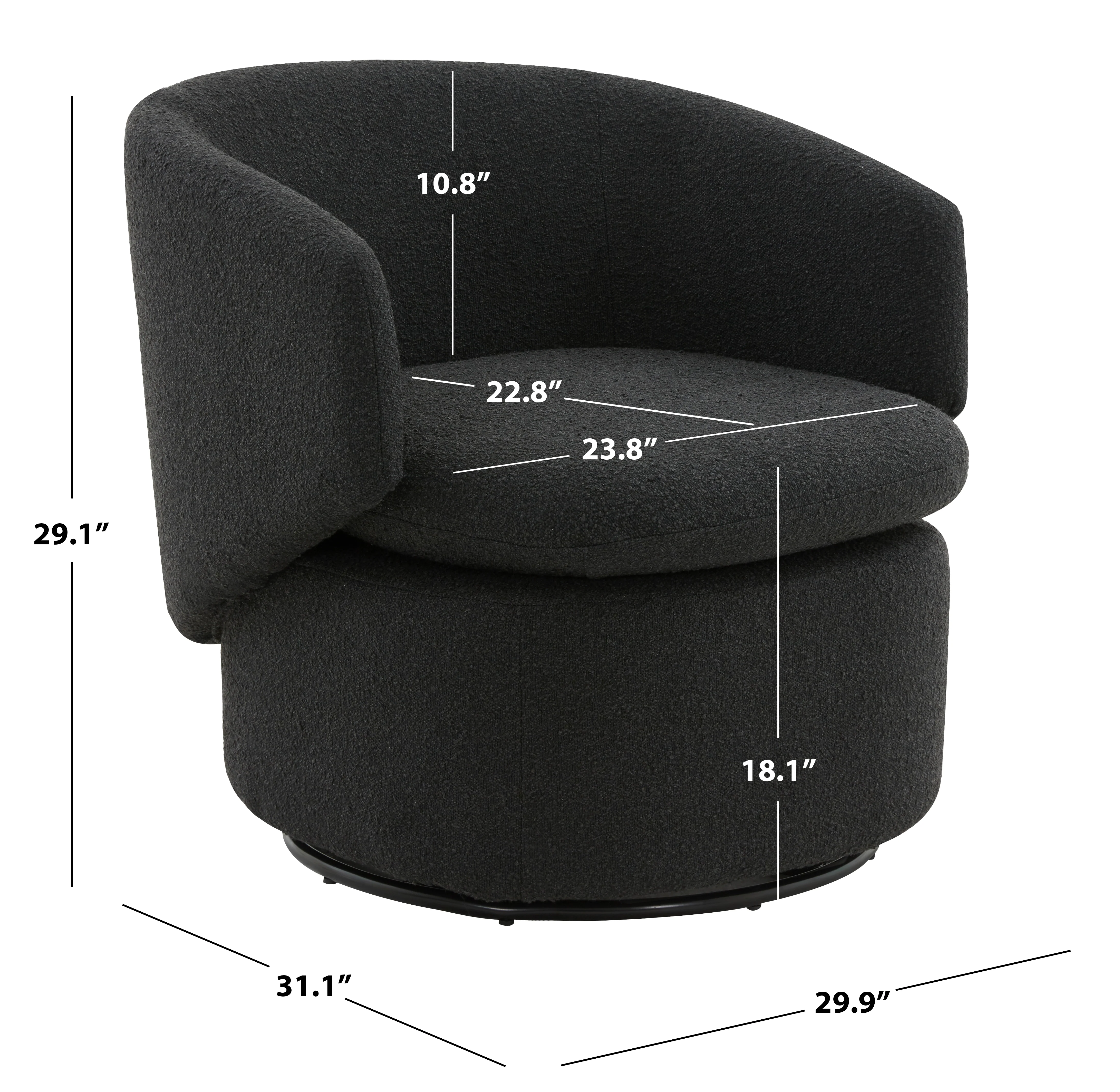 Phyllis Boucle Swivel Chair - Image 8