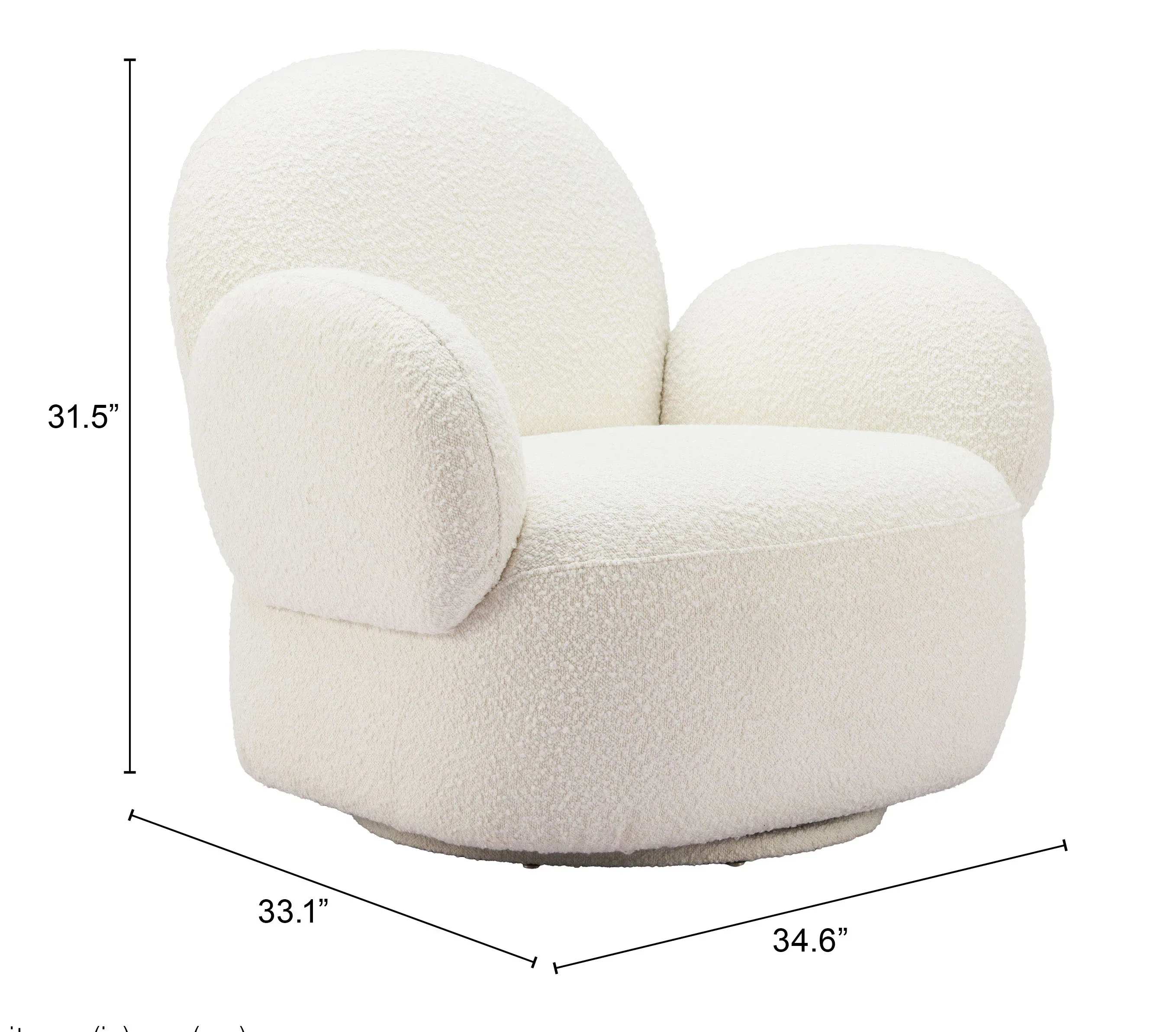 Pilka Swivel Chair White - Image 7