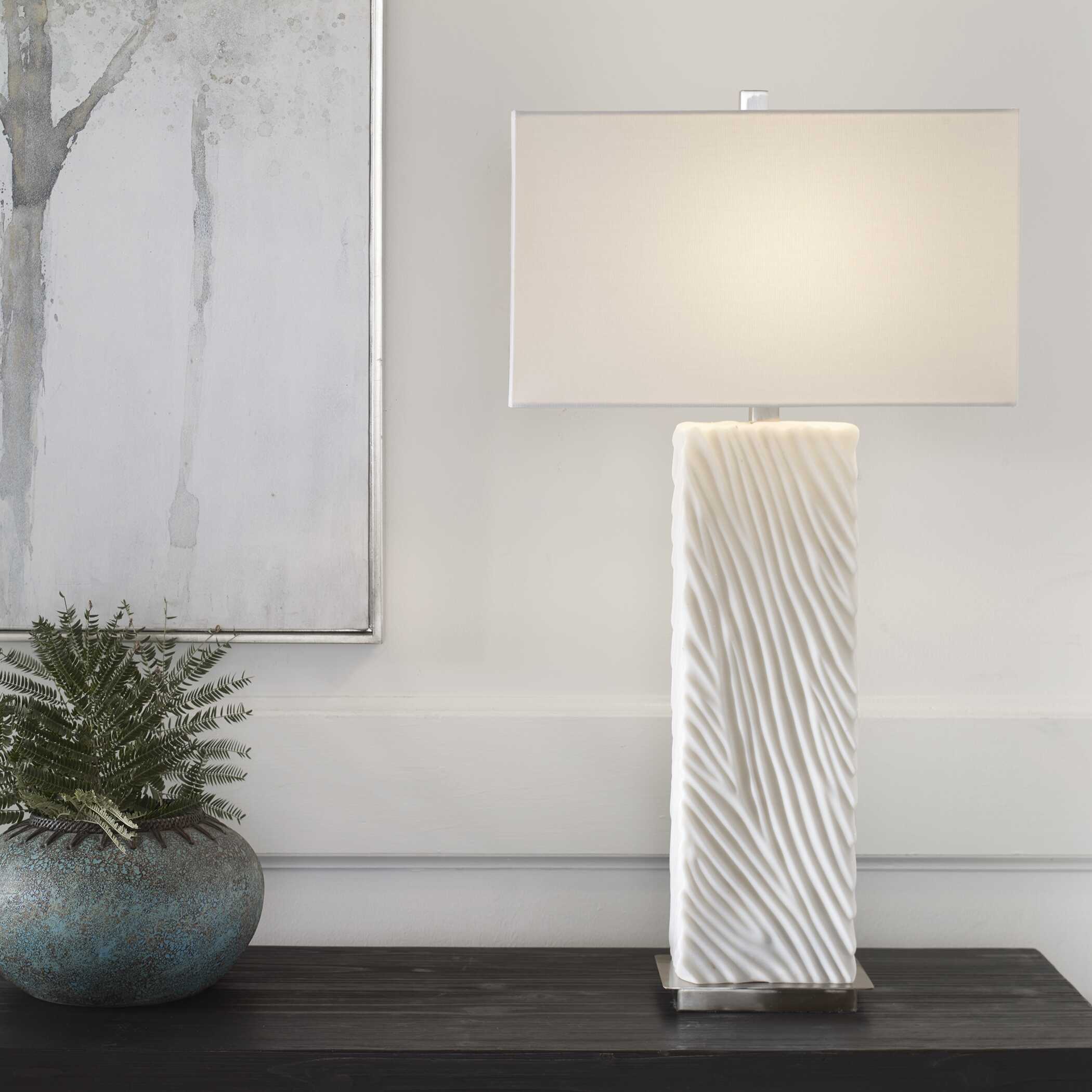 Pillar White Marble Table Lamp - Image 2