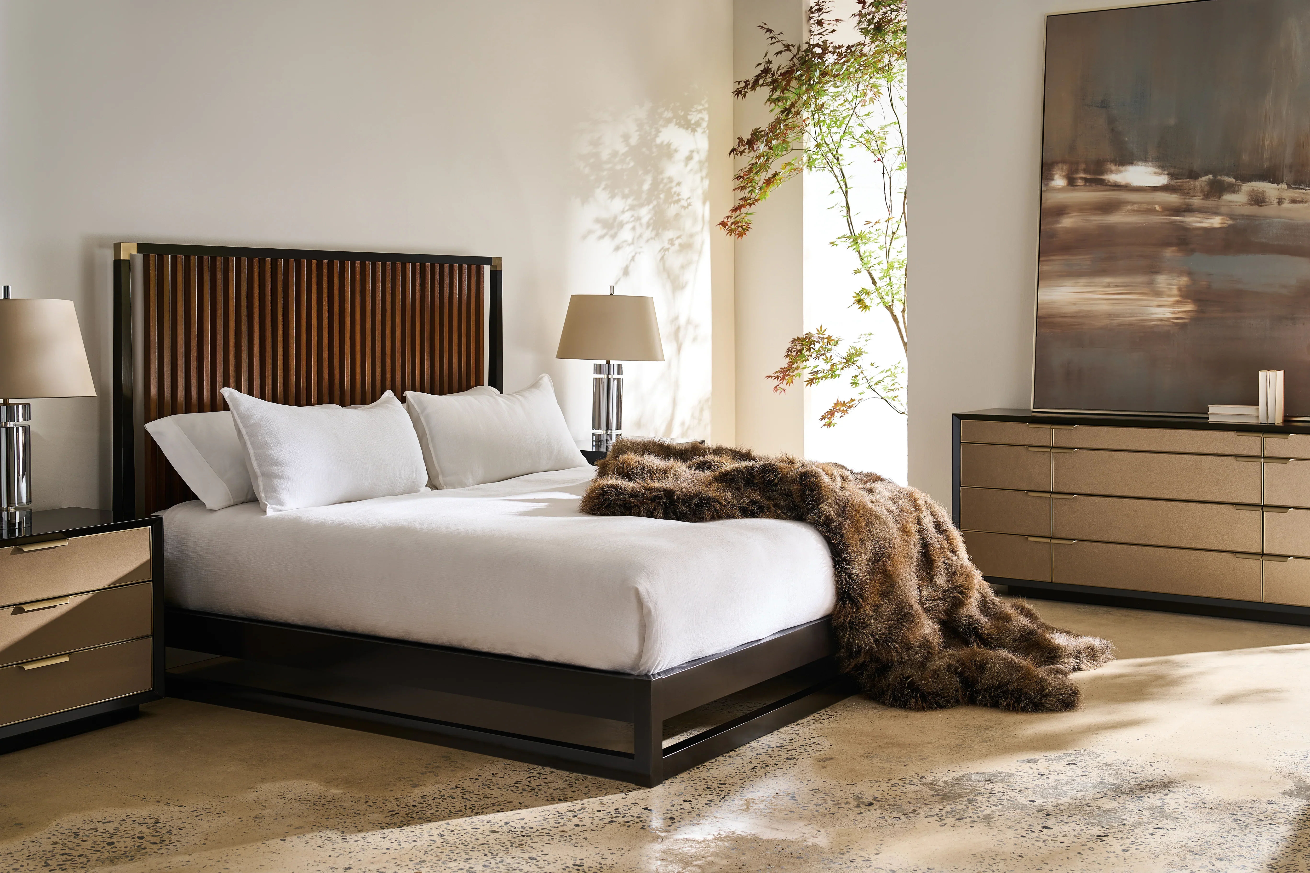 Pinstripe Slatted Bed - King - Image 2