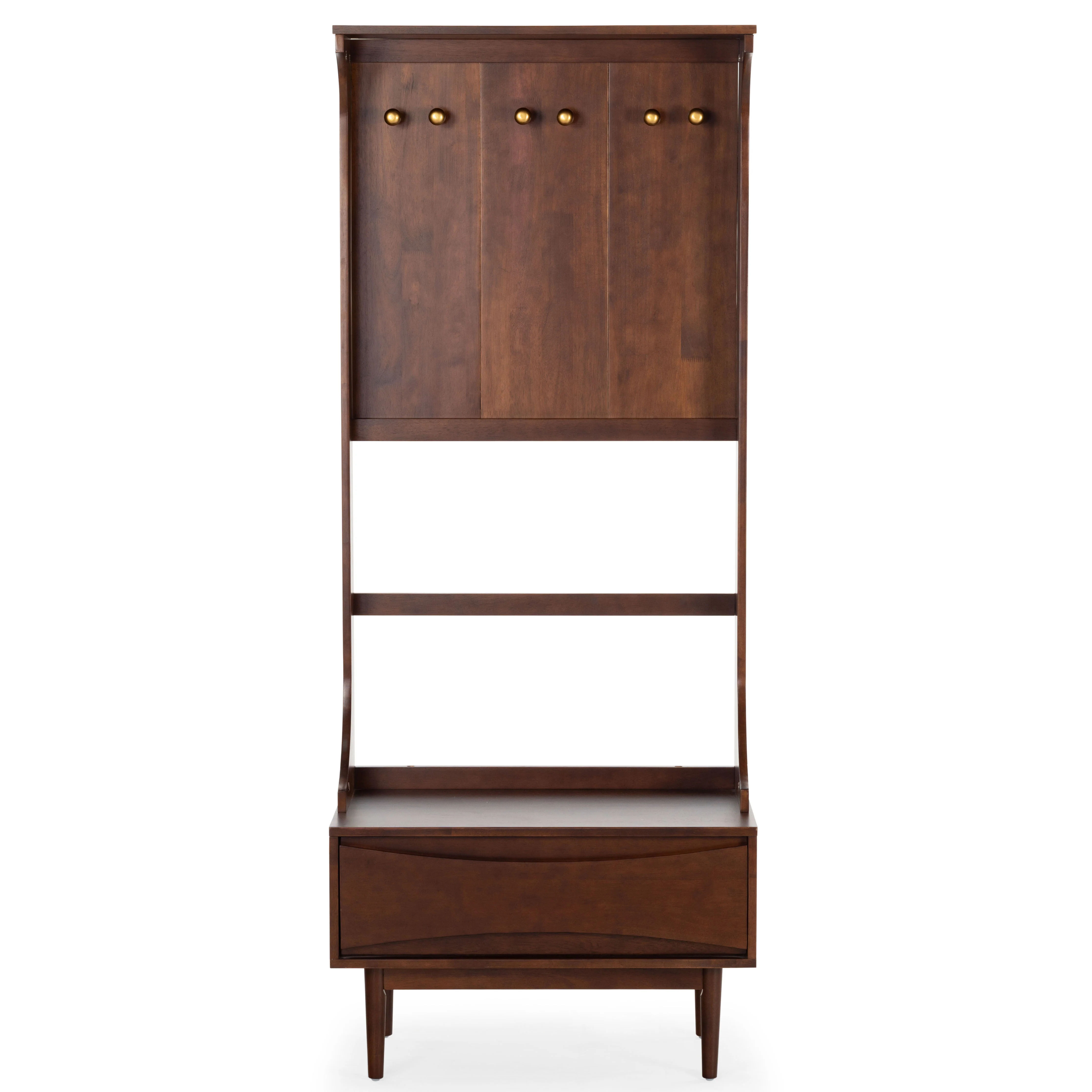 Pitta Wood 1 Drawer Hall Tree
