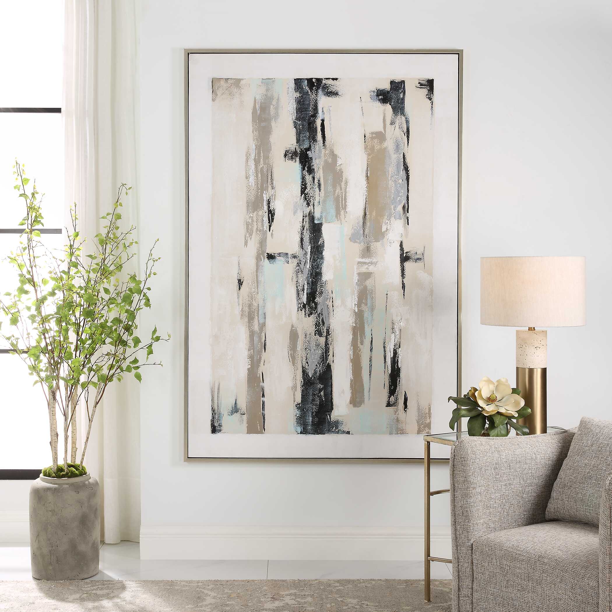 Placidity Hand Painted Abstract Art - Image 2