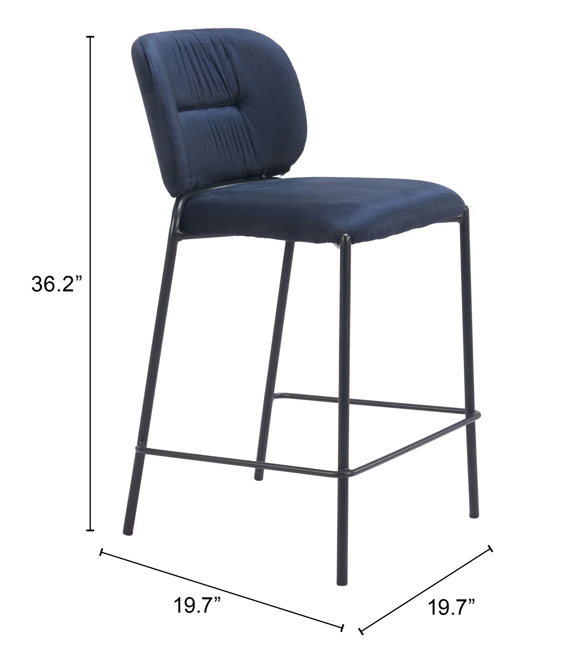 Plat Counter Stool (Set of 2) Blue - Image 5